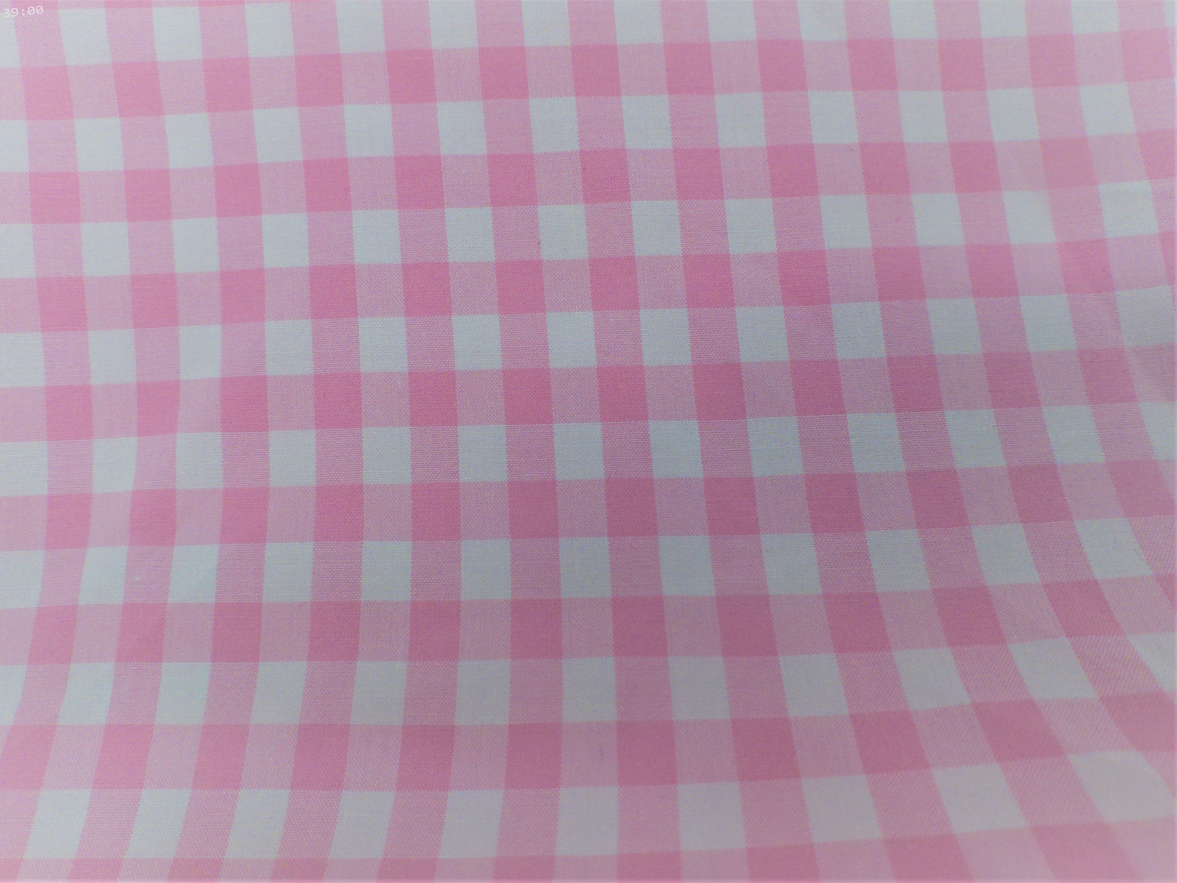 White Pink Check Cotton Dresses Shirting