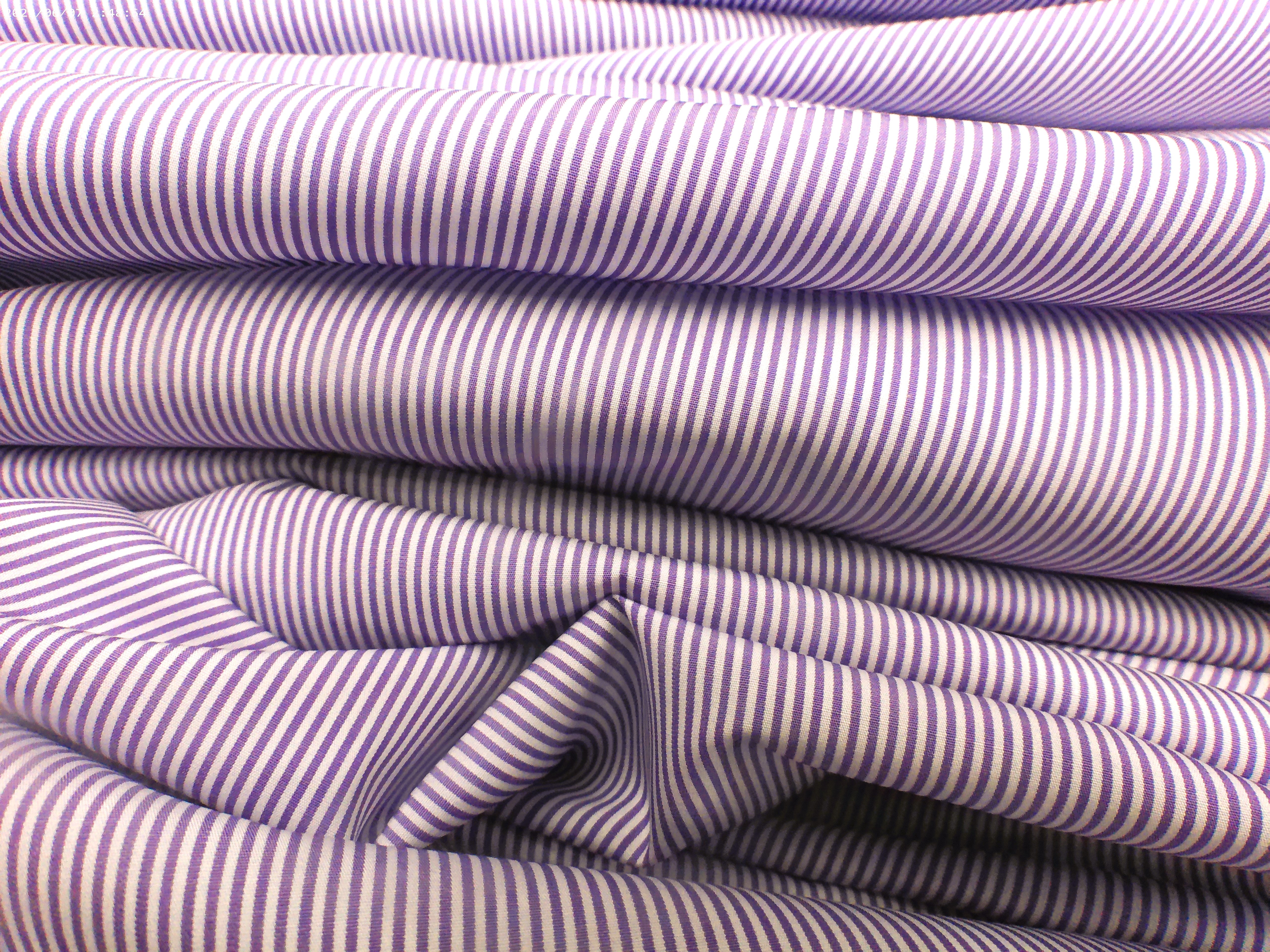 White Purple Stripe Cotton Dresses Shirting
