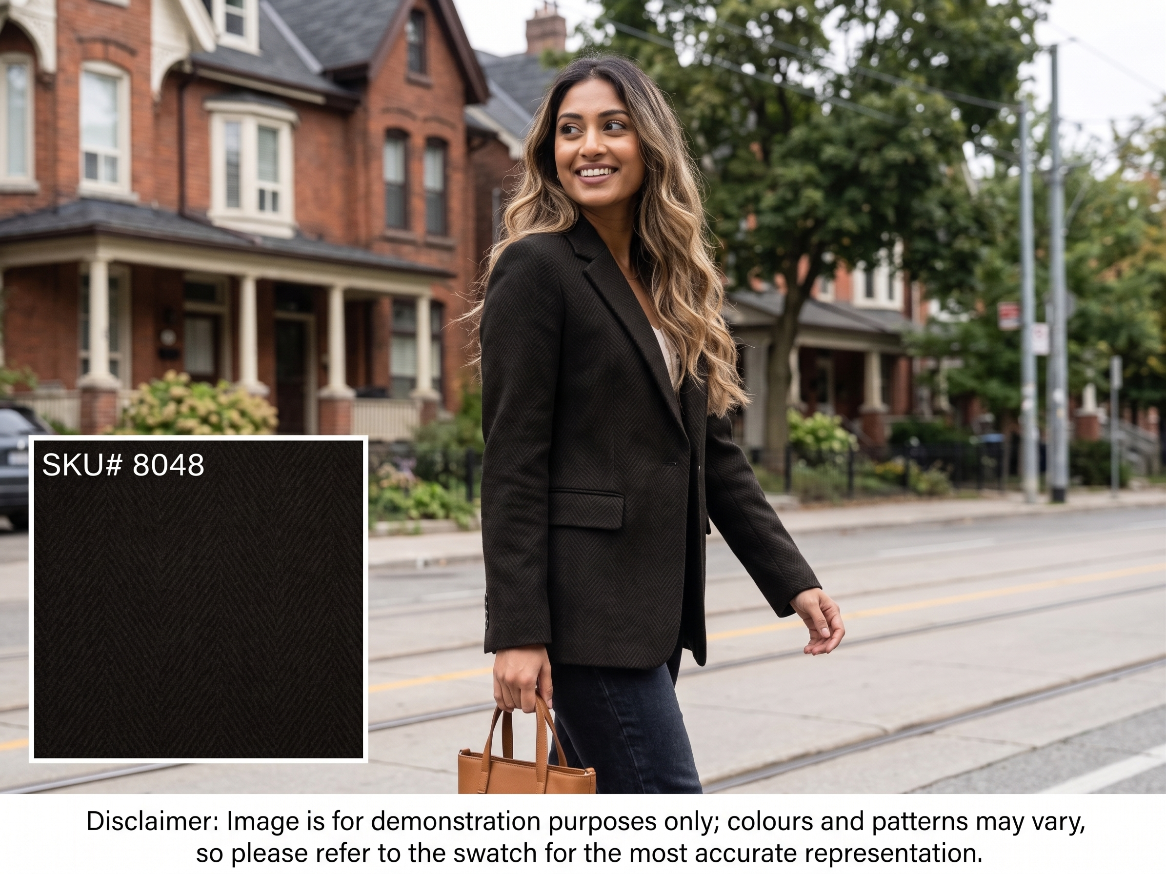 Woman with Black Plain Cashmere Mink Blazer