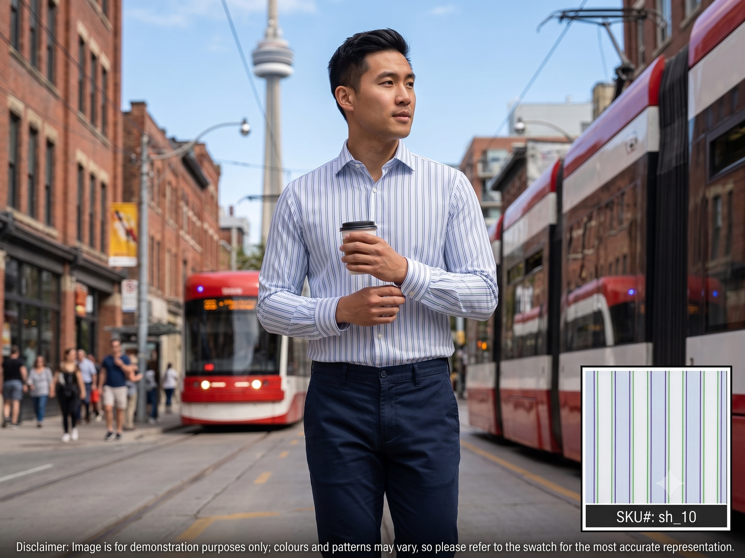 Man with Multicolour Stripe Egyptian Cotton Shirting