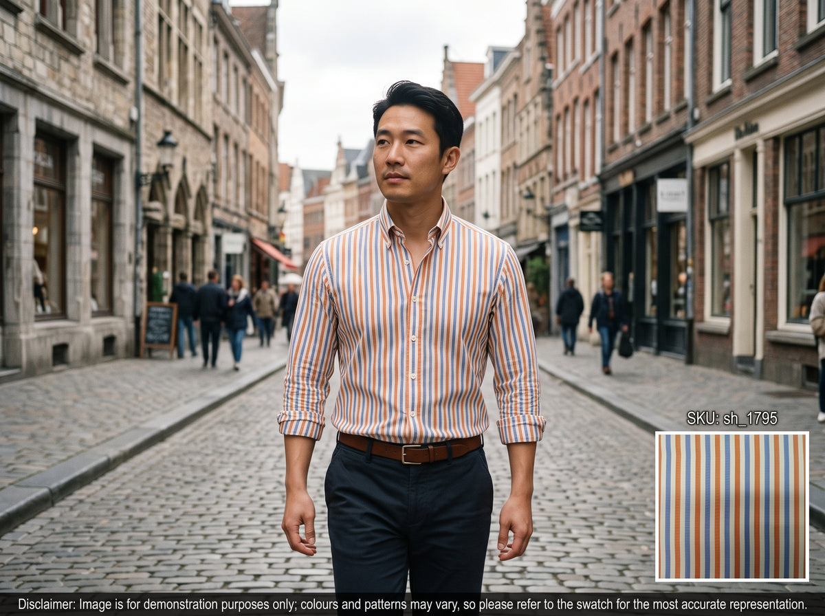 Multicolour Stripe Egyptian Cotton Shirting
