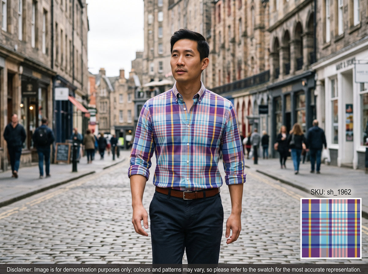 Multicolour Plaid Cotton Shirting