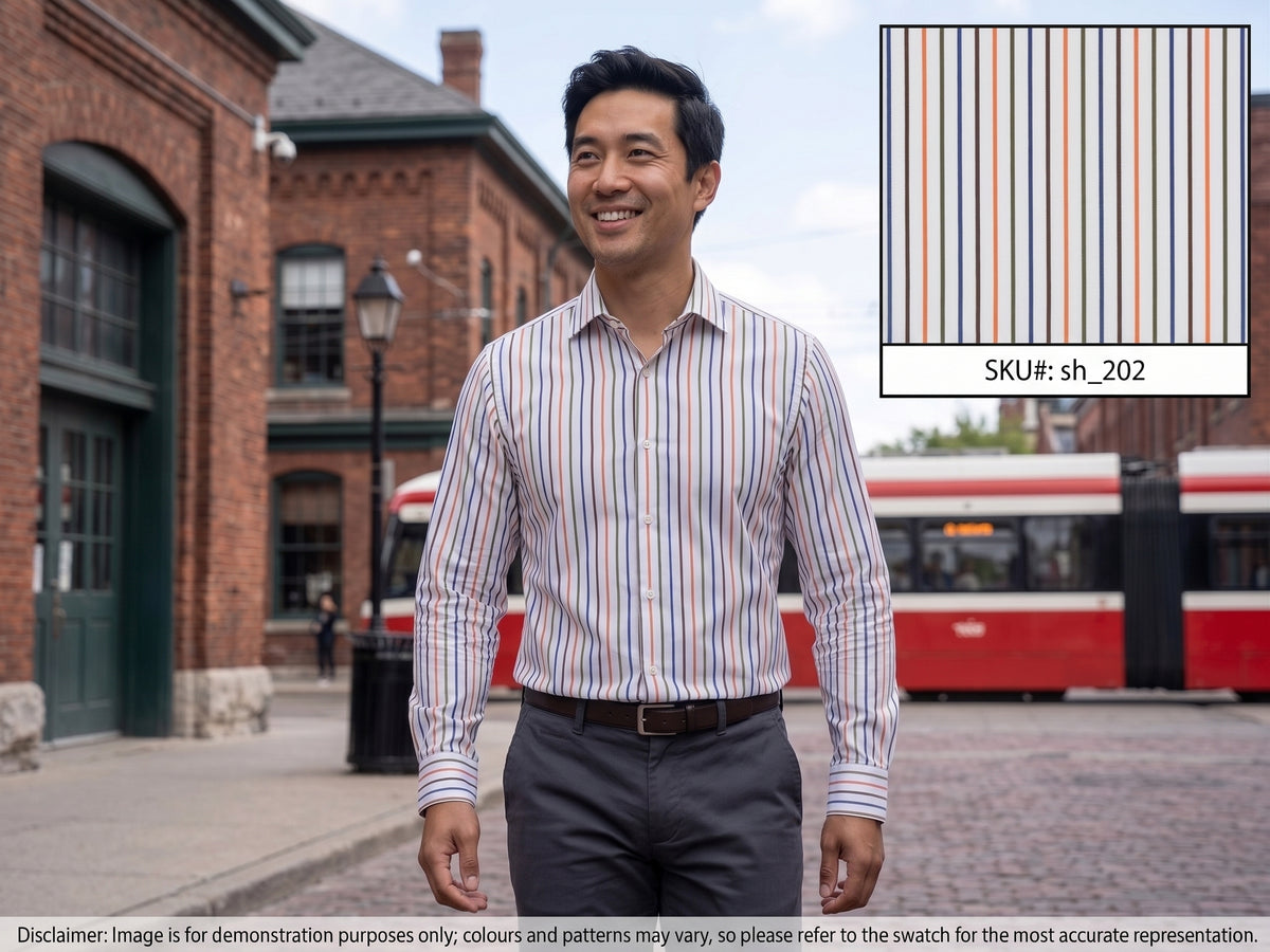 Multicolour Stripe Egyptian Cotton Shirting