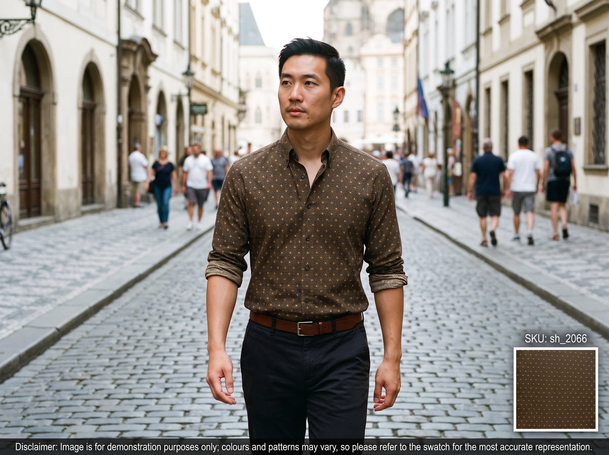 Yellow Black Herringbone Egyptian Cotton Shirting