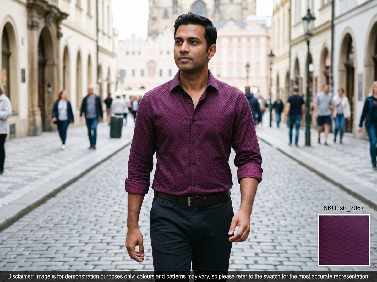 Purple Tone Stripe Egyptian Cotton Shirting
