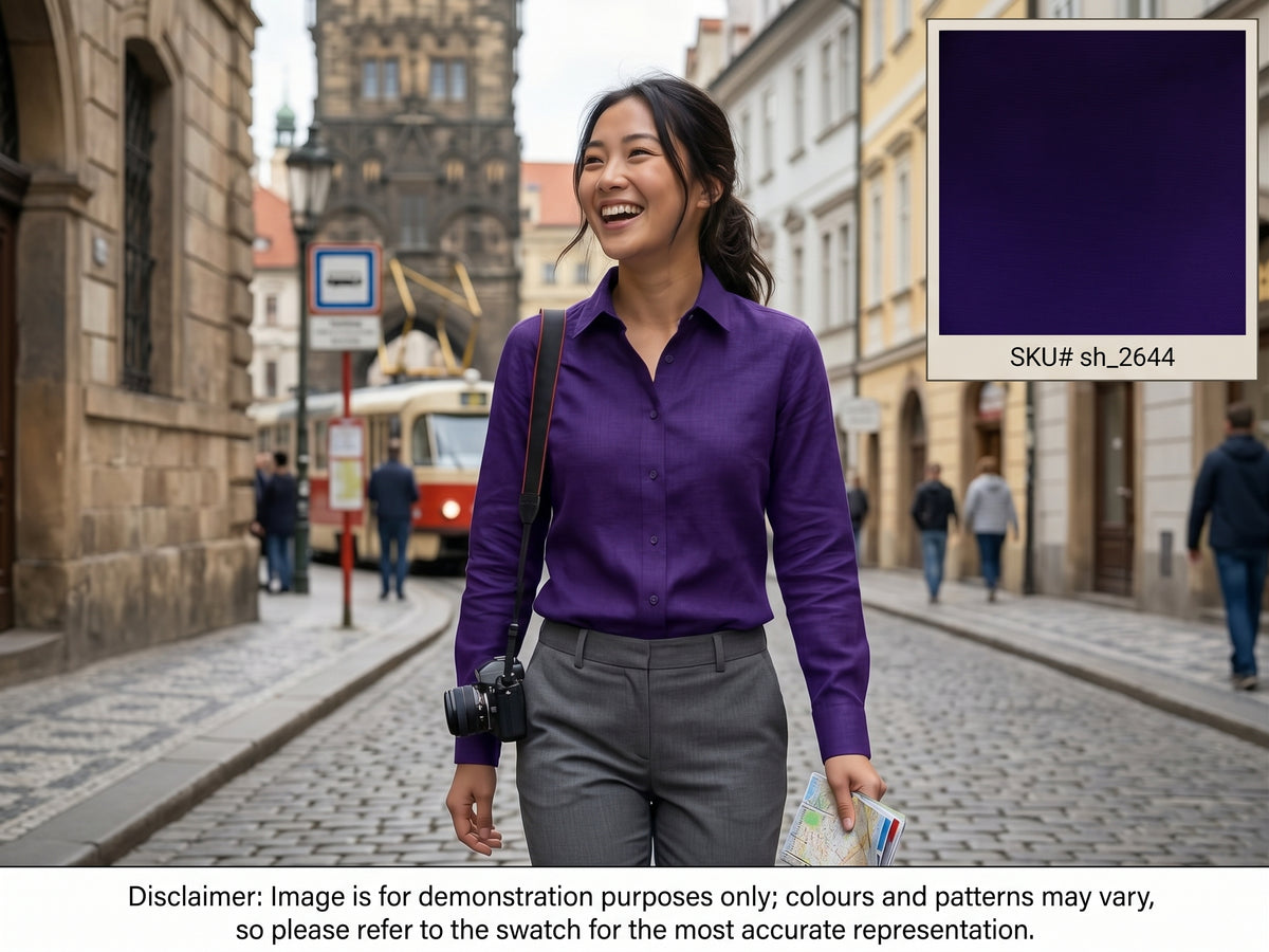 Dark Purple Plain Cotton Shirting