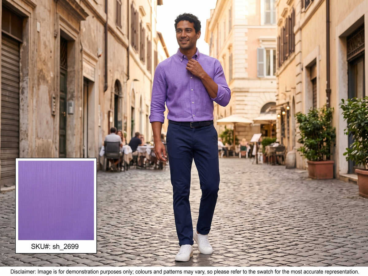Purple Plain Cotton Shirting