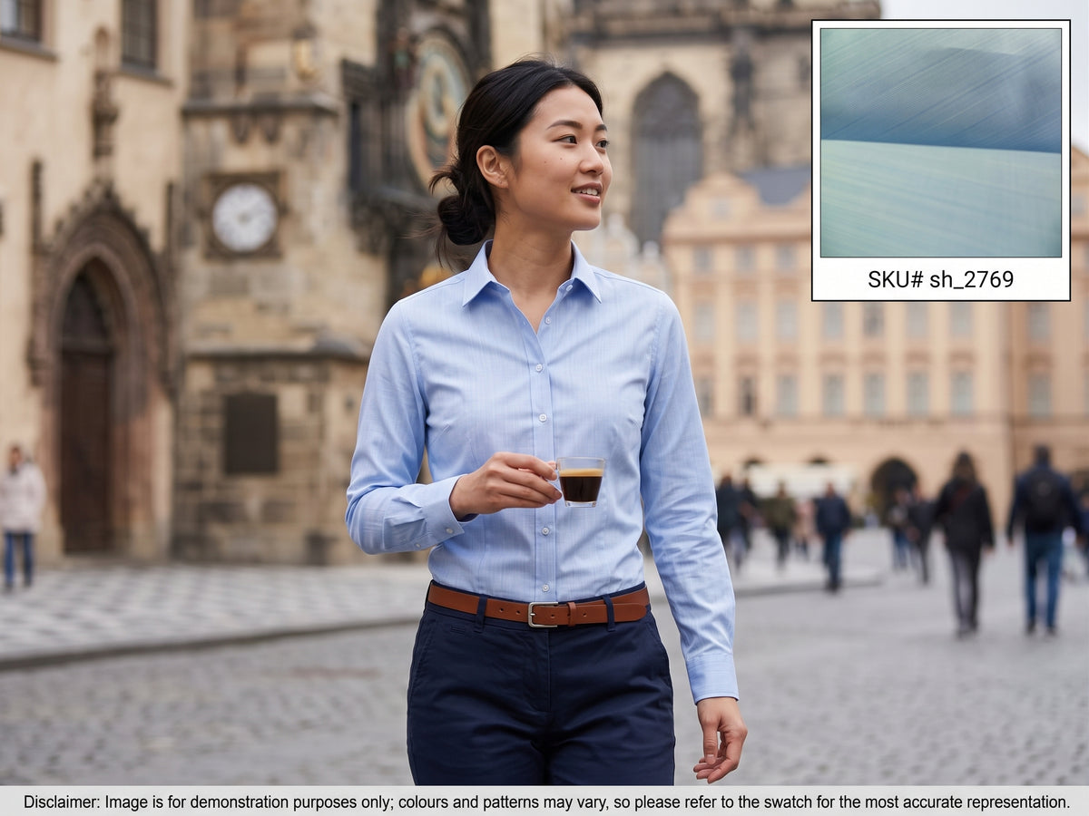 Sky Blue Plain Cotton Shirting