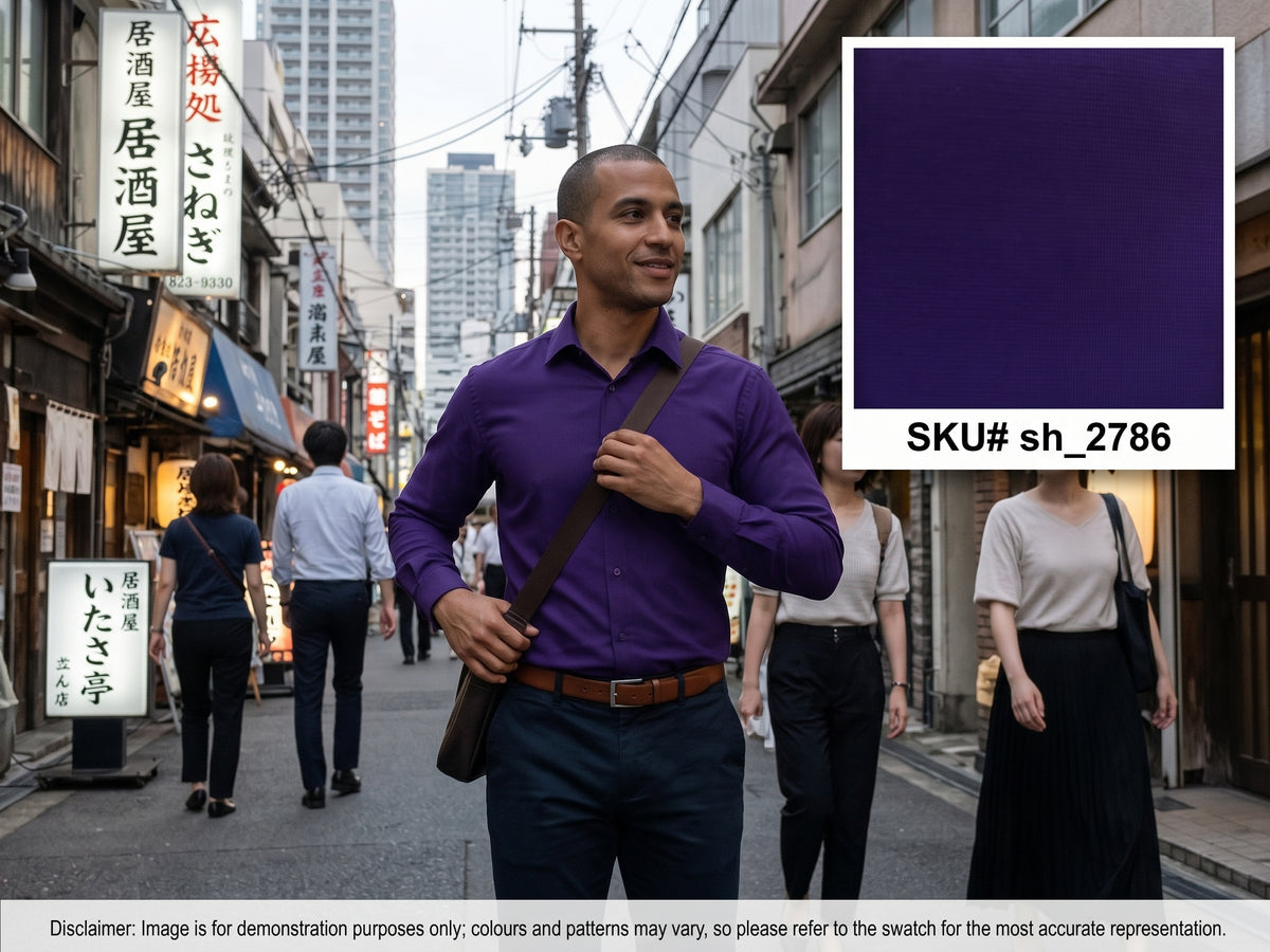 Dark Purple Plain Cotton Shirting