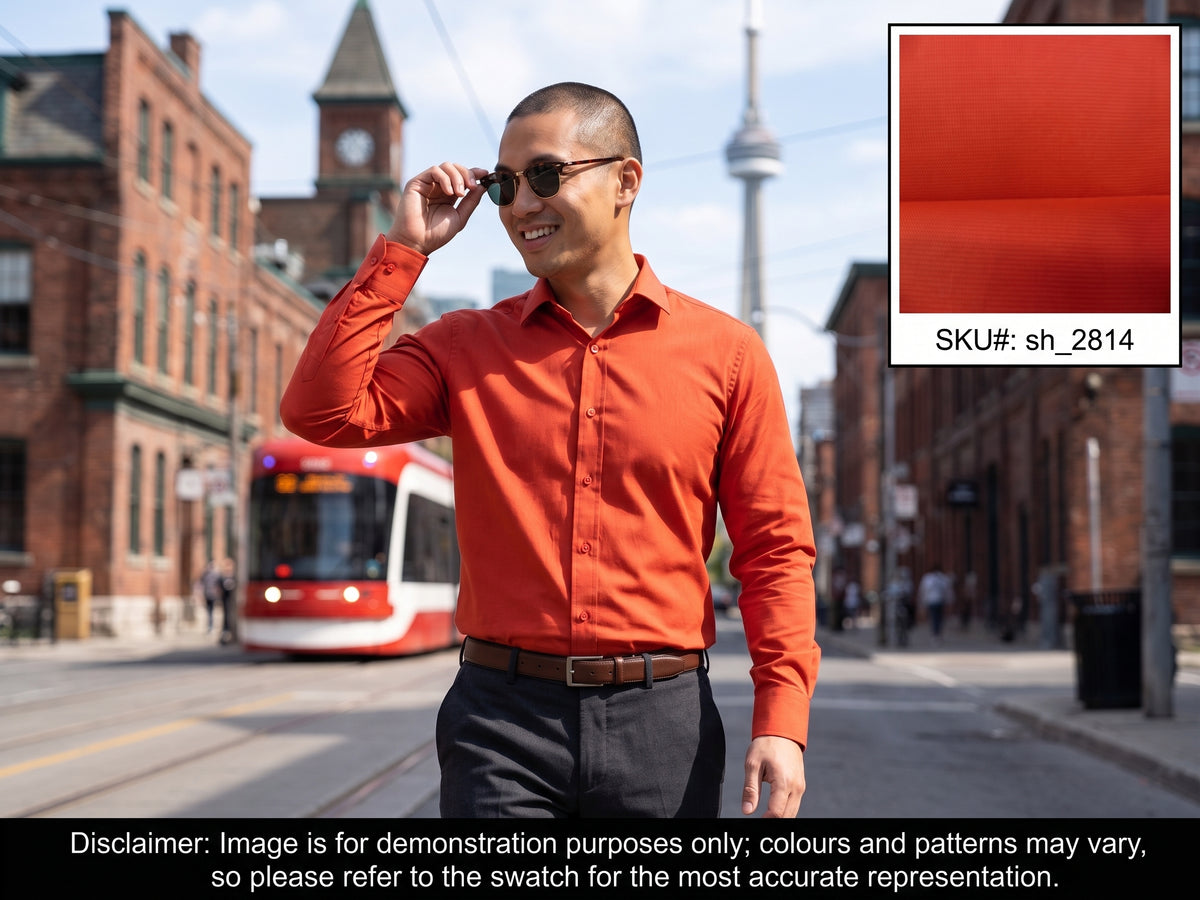 Red Egyptian Cotton Shirting