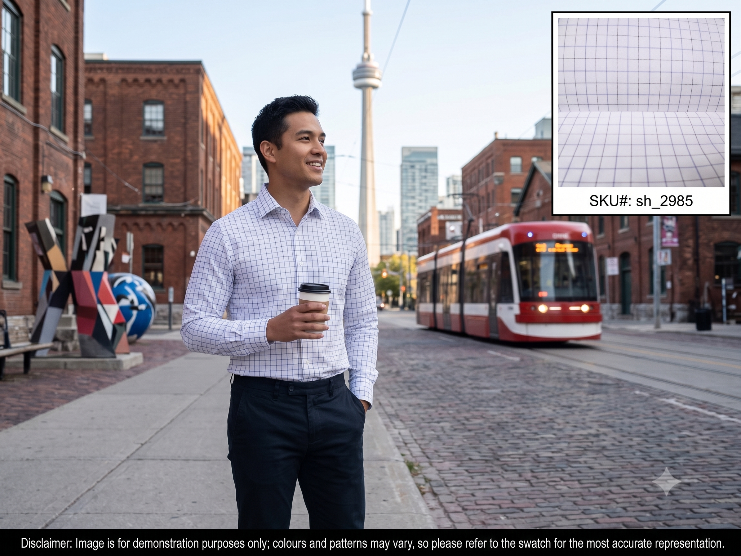 Man with Multicolour Check Egyptian Cotton Shirting