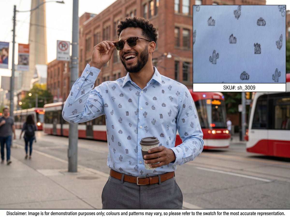 Black Blue Novelty Cotton Shirting