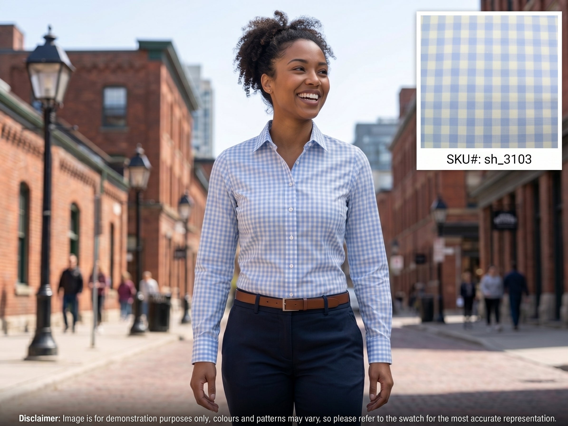Baby Blue White Check Cotton Dresses Shirting