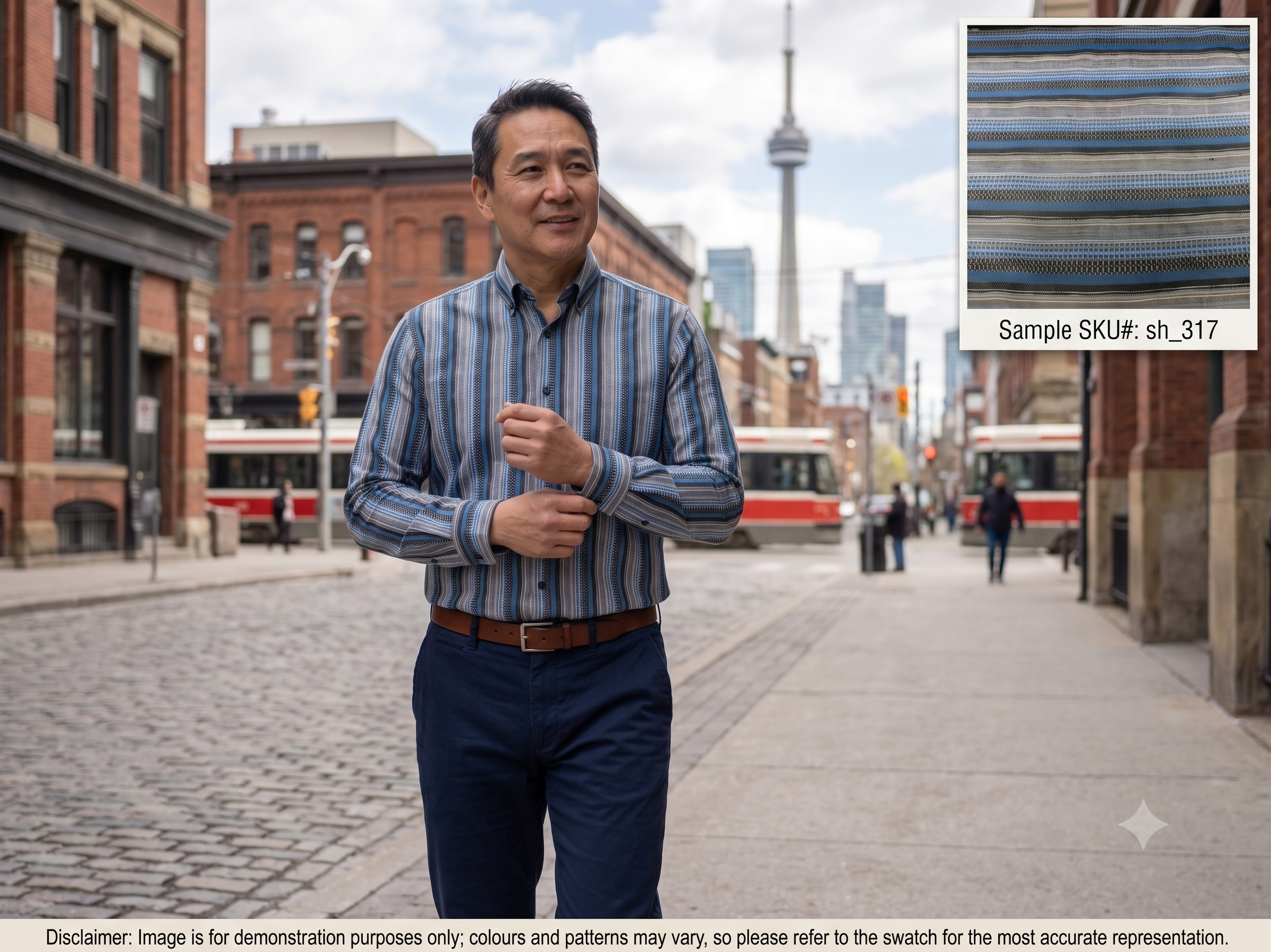 Man with Multicolour Stripe Cotton Cashmere Shirting