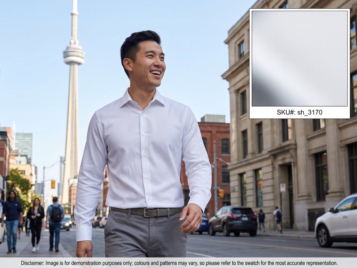 White Micro Check Egyptian Cotton Shirting