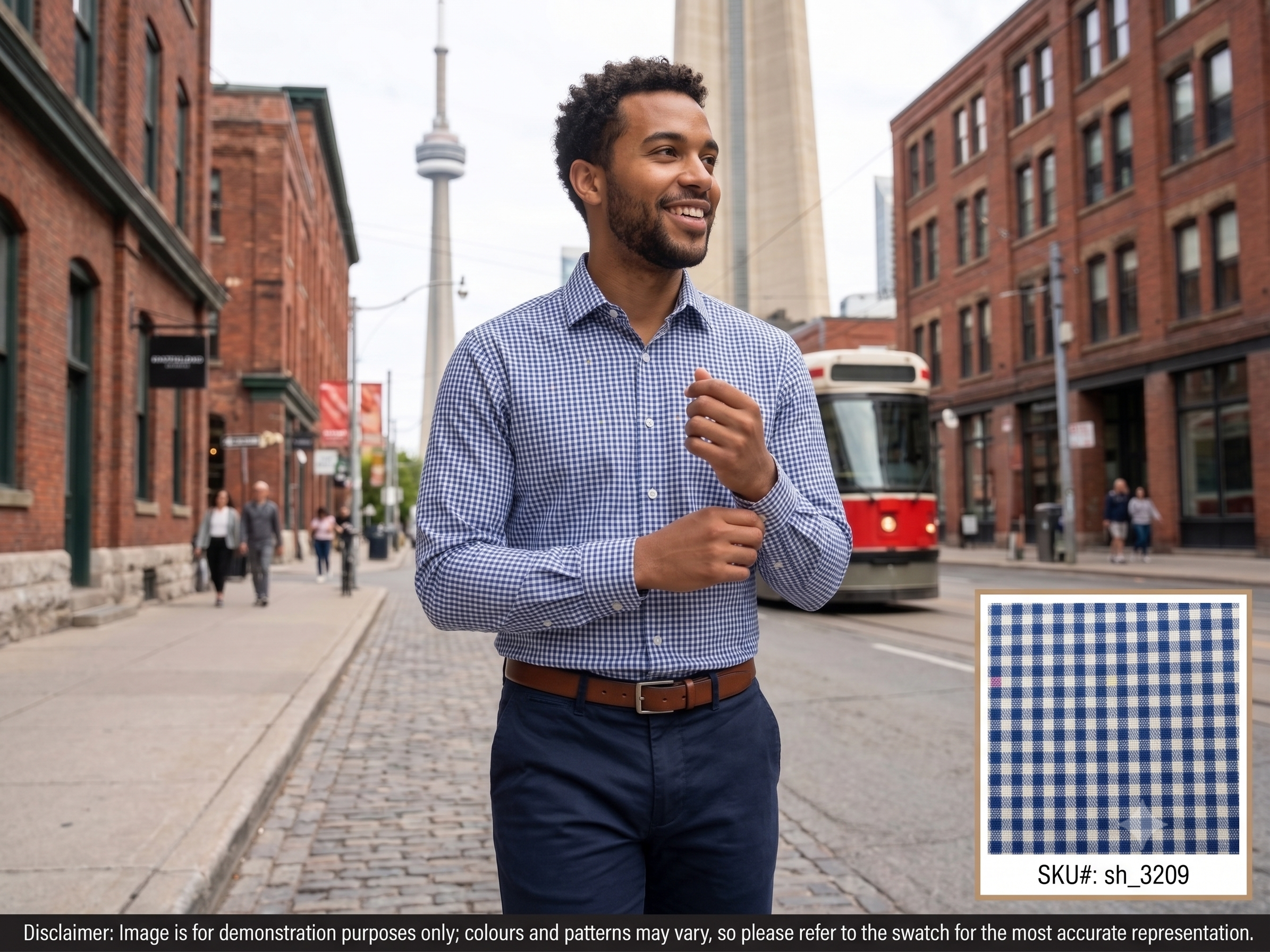 Man with Multicolour Check Linen Cotton Shirting