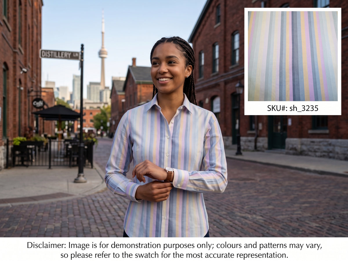 Multicolour Stripe Egyptian Cotton Shirting
