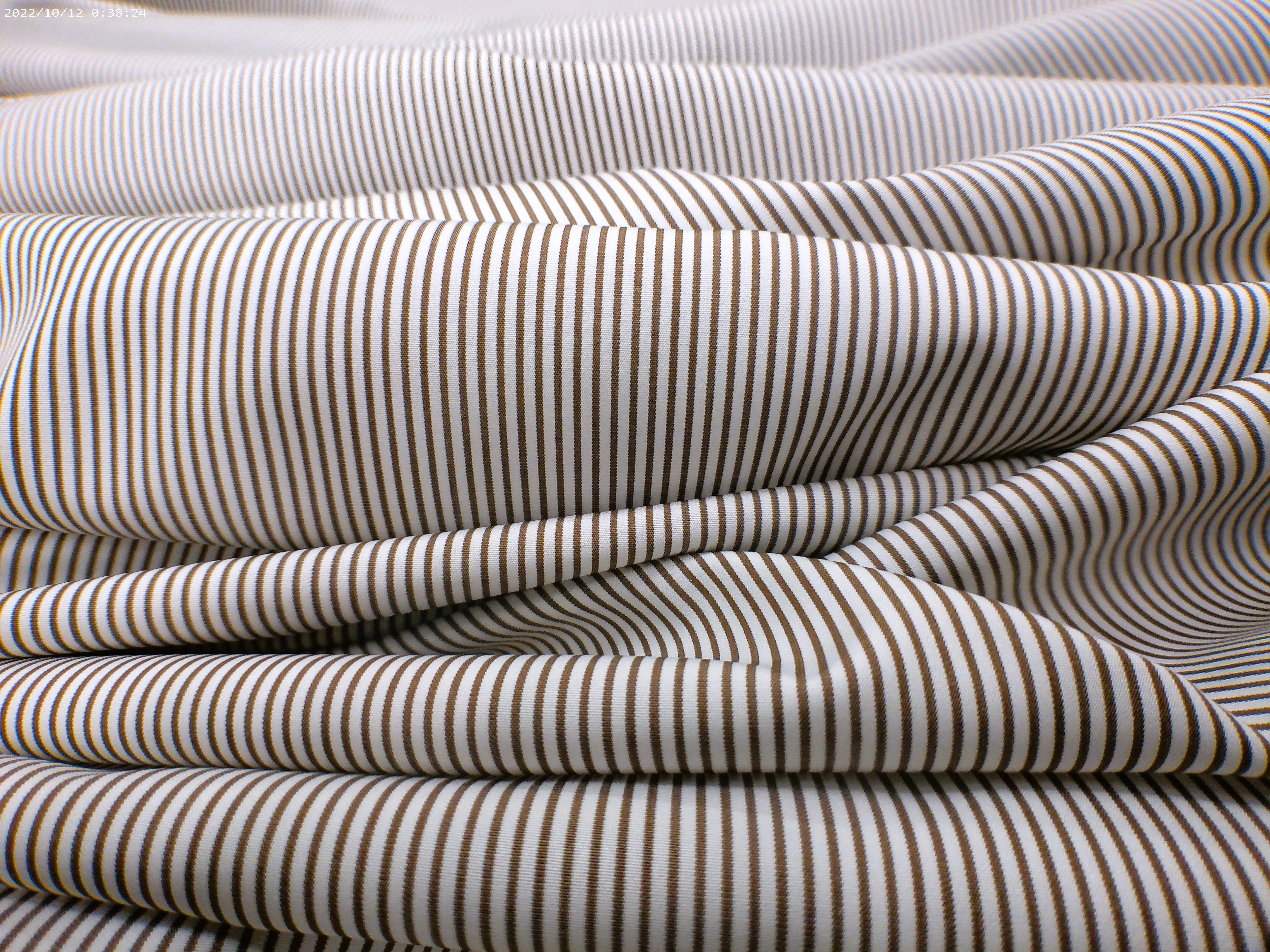 White Brown Stripe Cotton Dresses Shirting