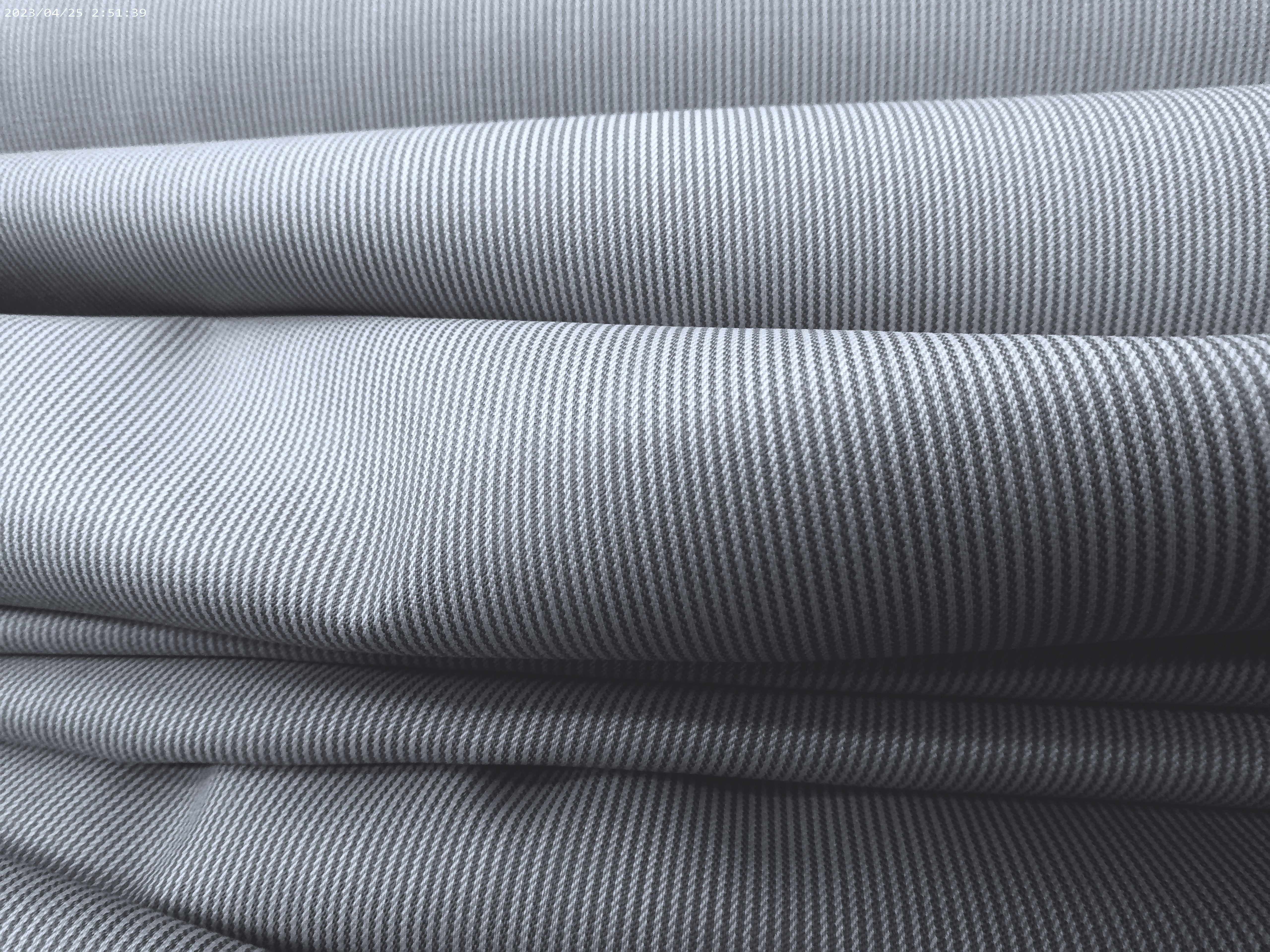 Grey White Stripe Cotton Dresses Shirting