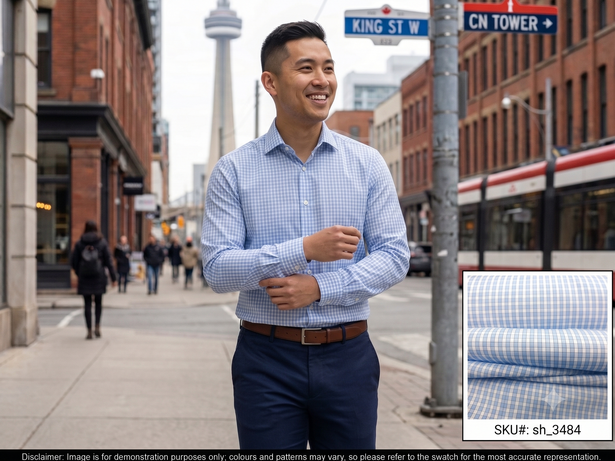 Man with Blue White Check Cotton Dresses Shirting