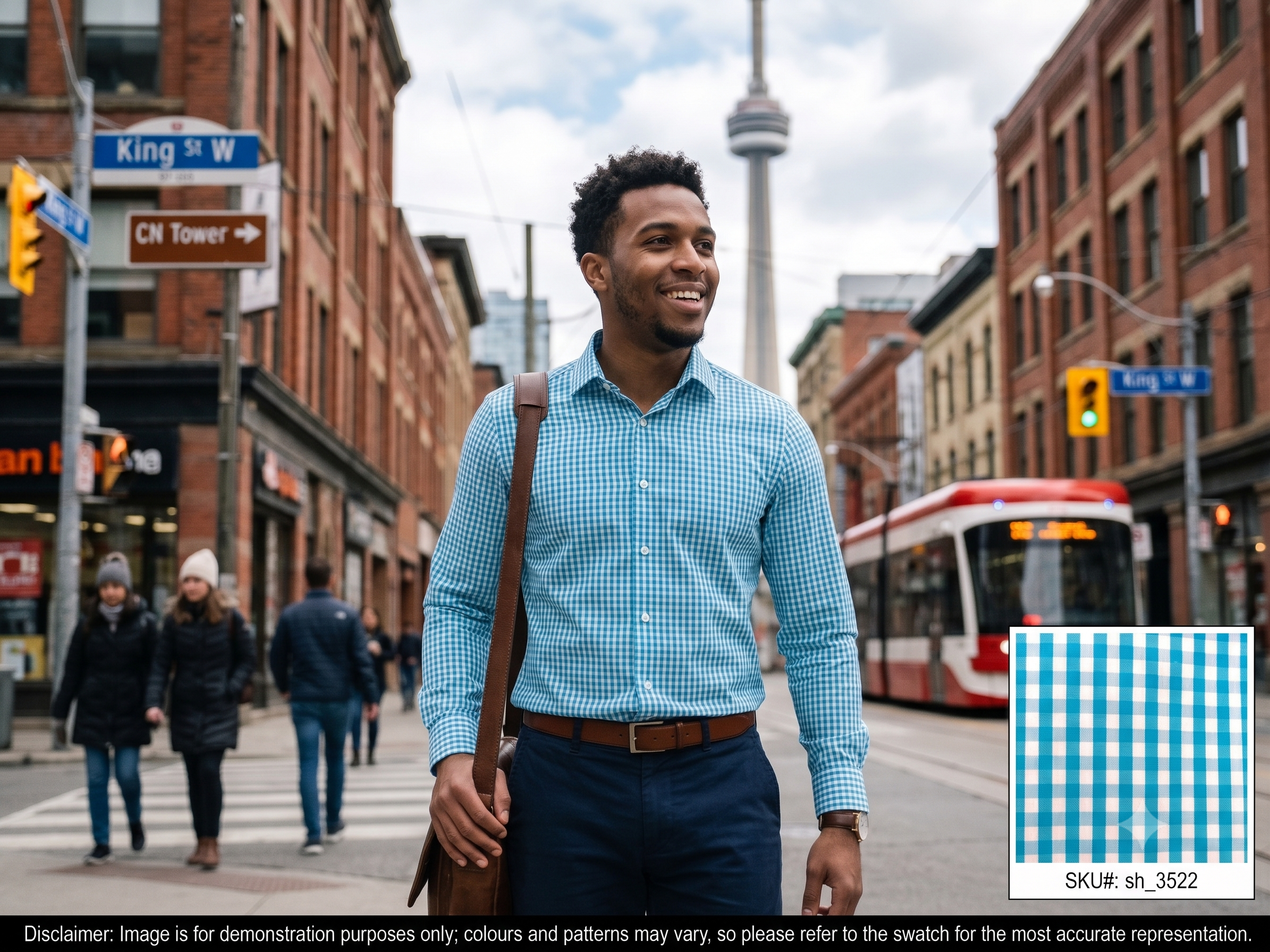 Man with Blue White Check Egyptian Cotton Dresses Shirting
