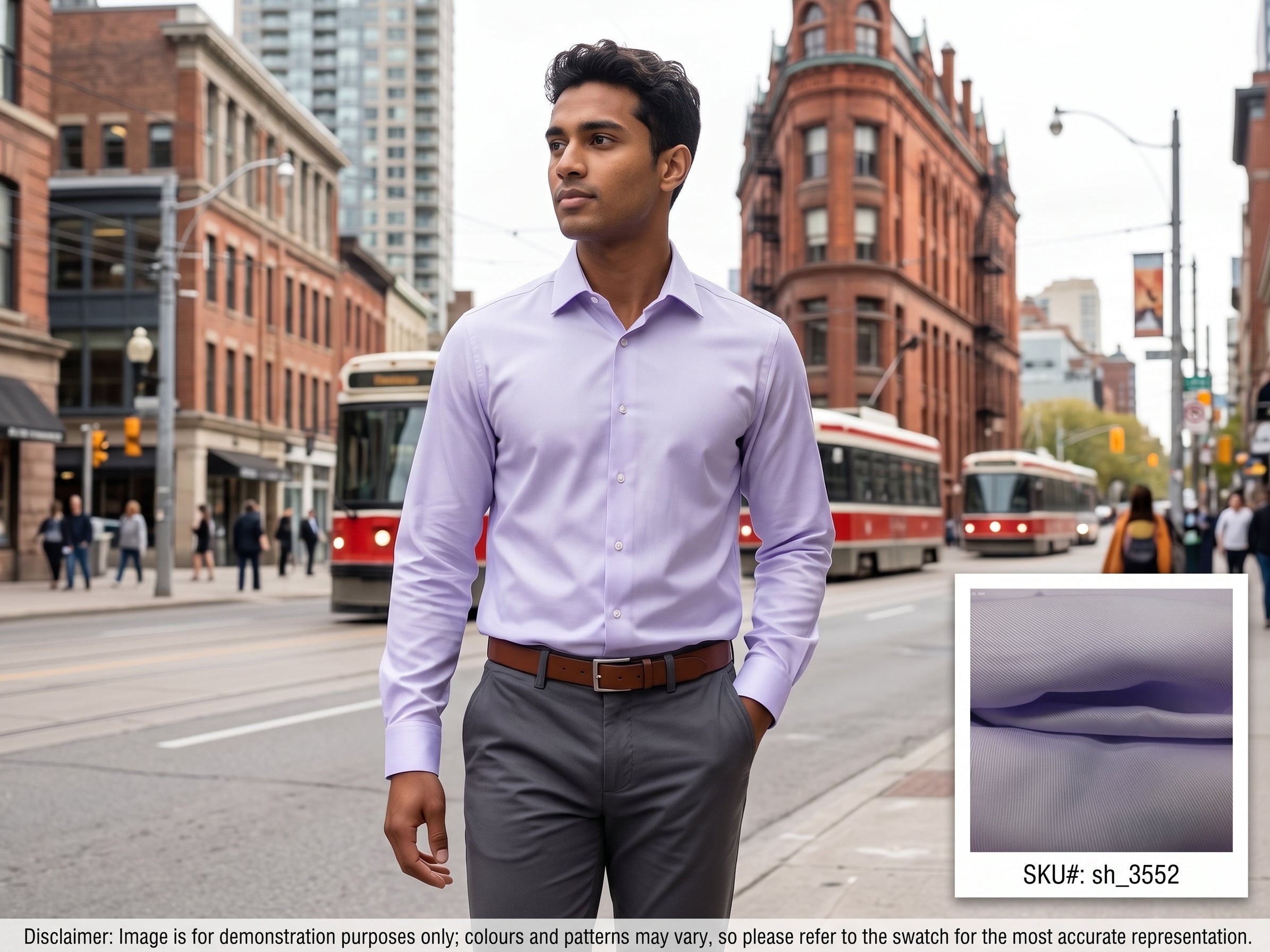 Purple Stripe Cotton Shirting