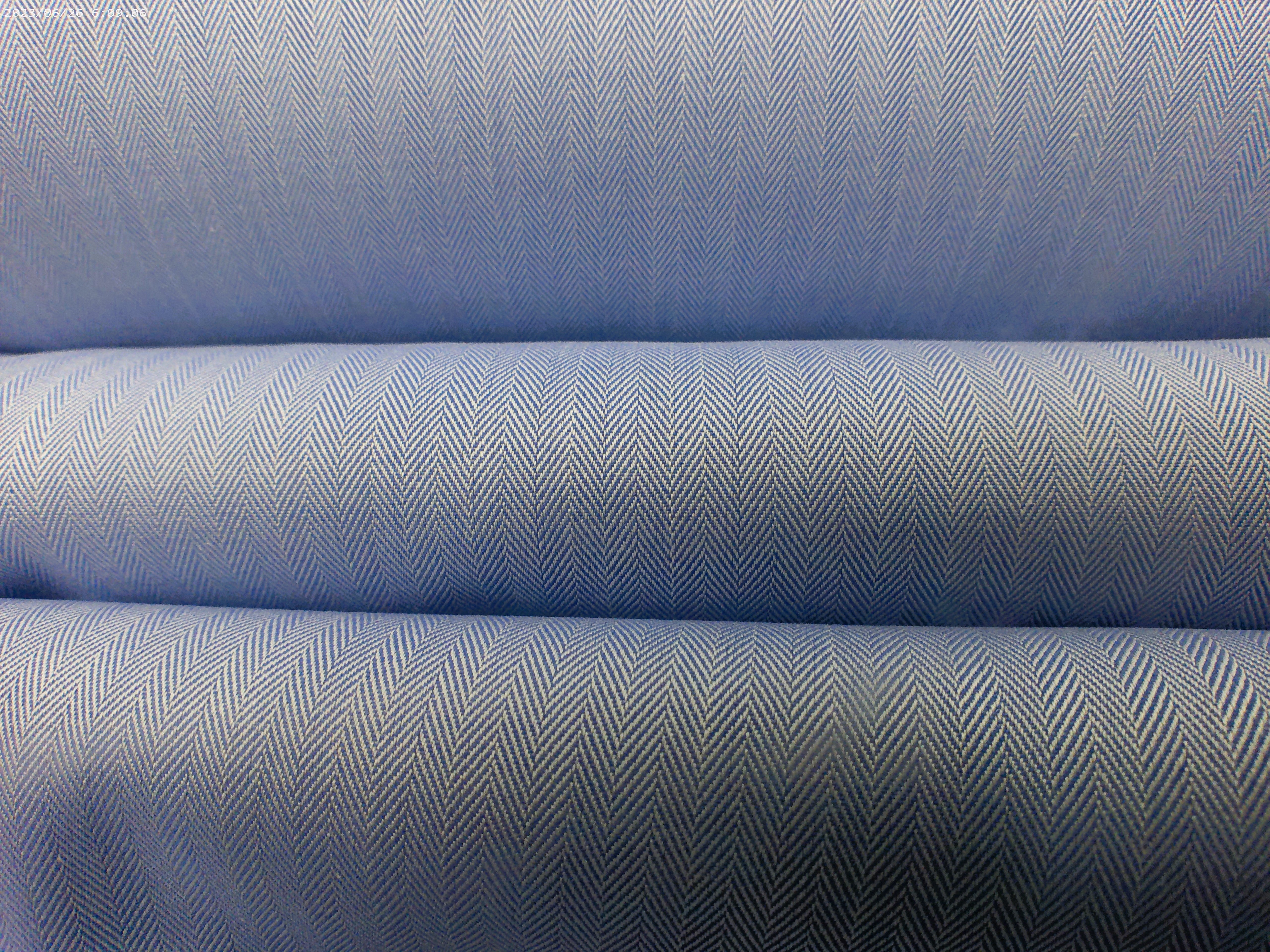 Blue Herringbone Cotton Dresses Shirting