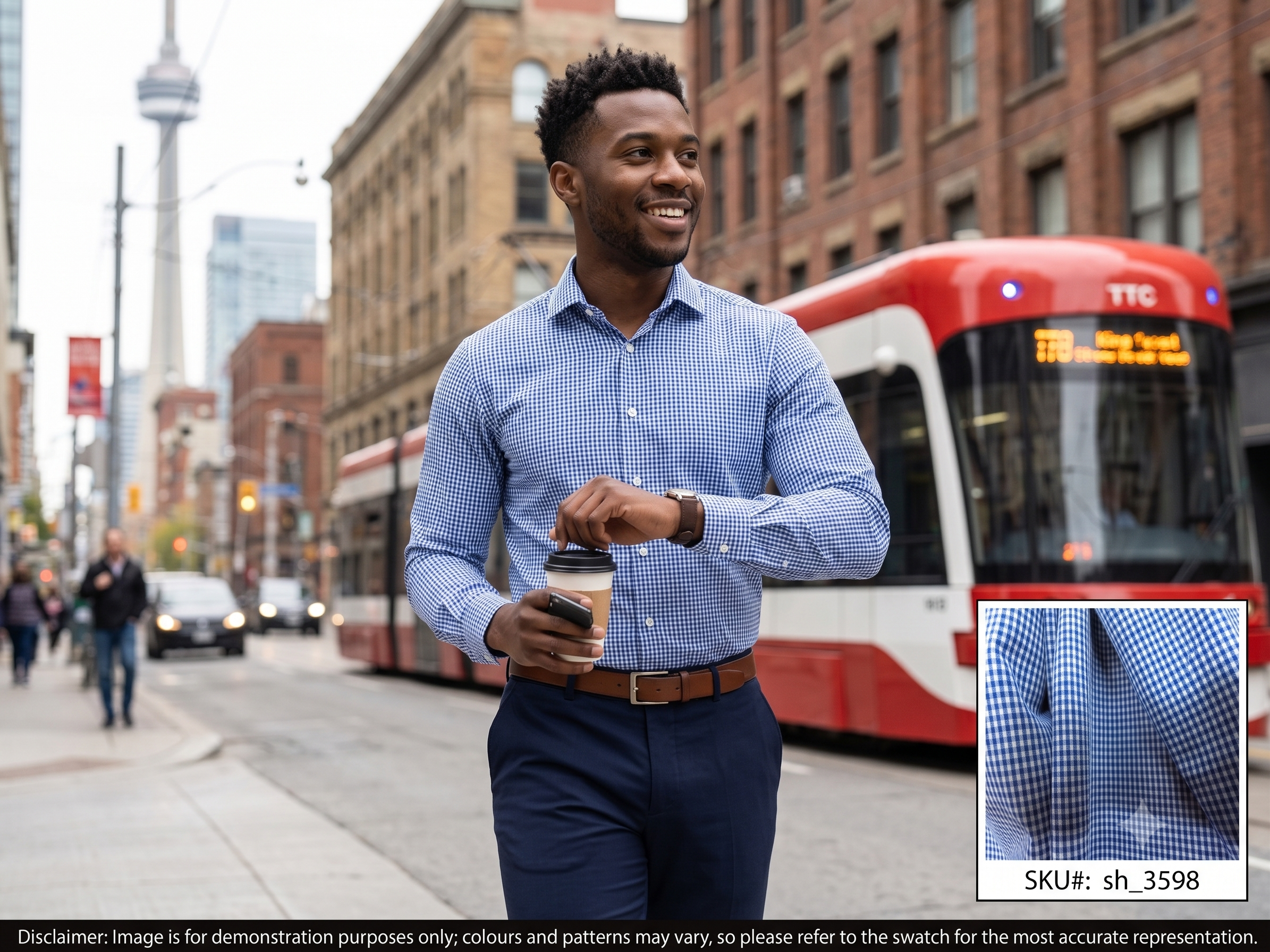Blue White Check Egyptian Cotton Shirting