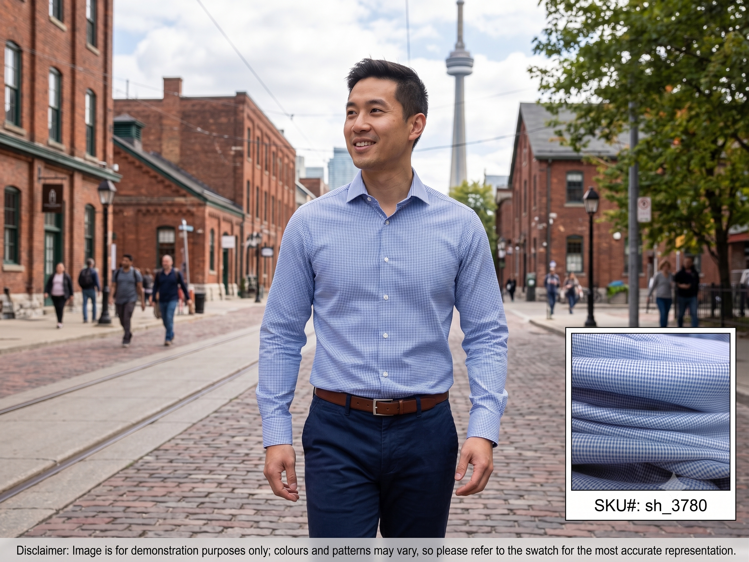 Man with Blue White Check Cotton Dresses Shirting