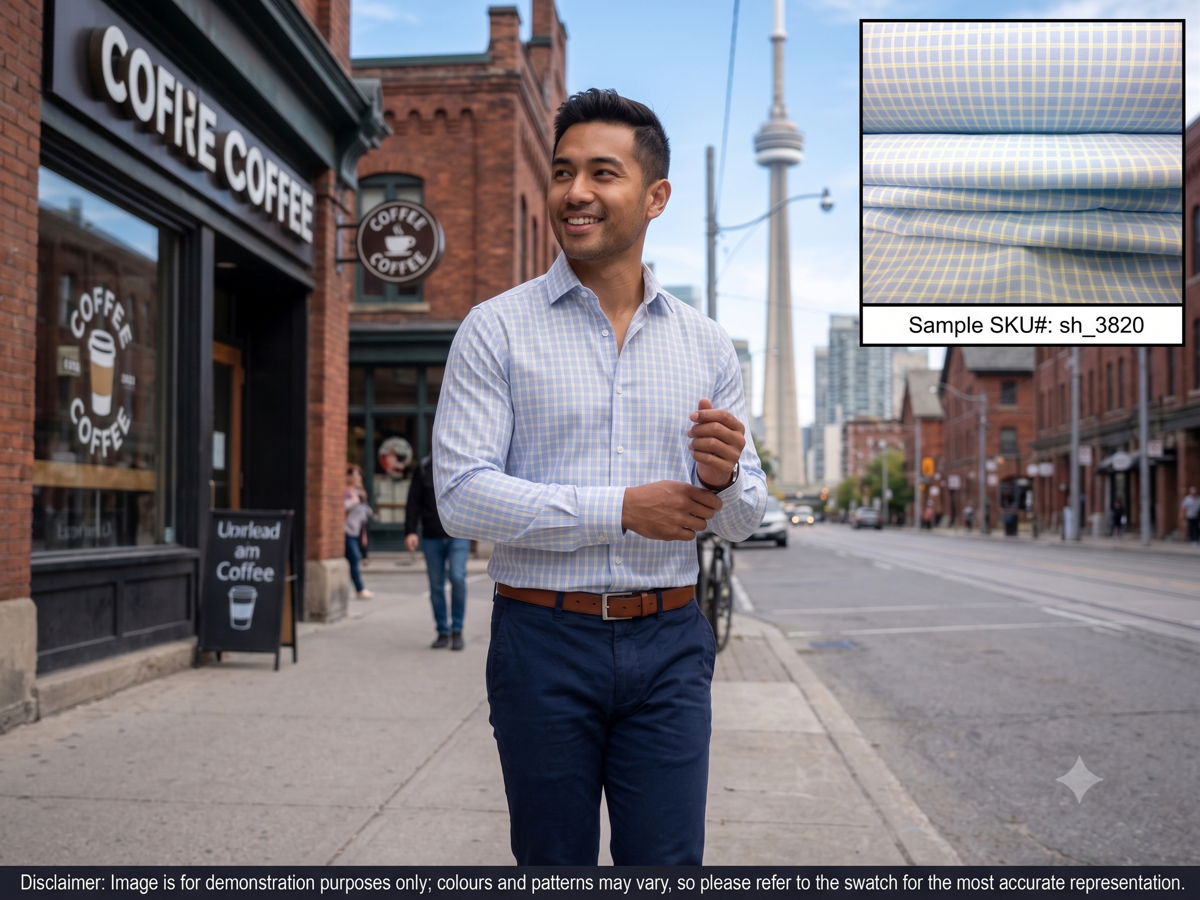 Blue Yellow Check Cotton Shirting