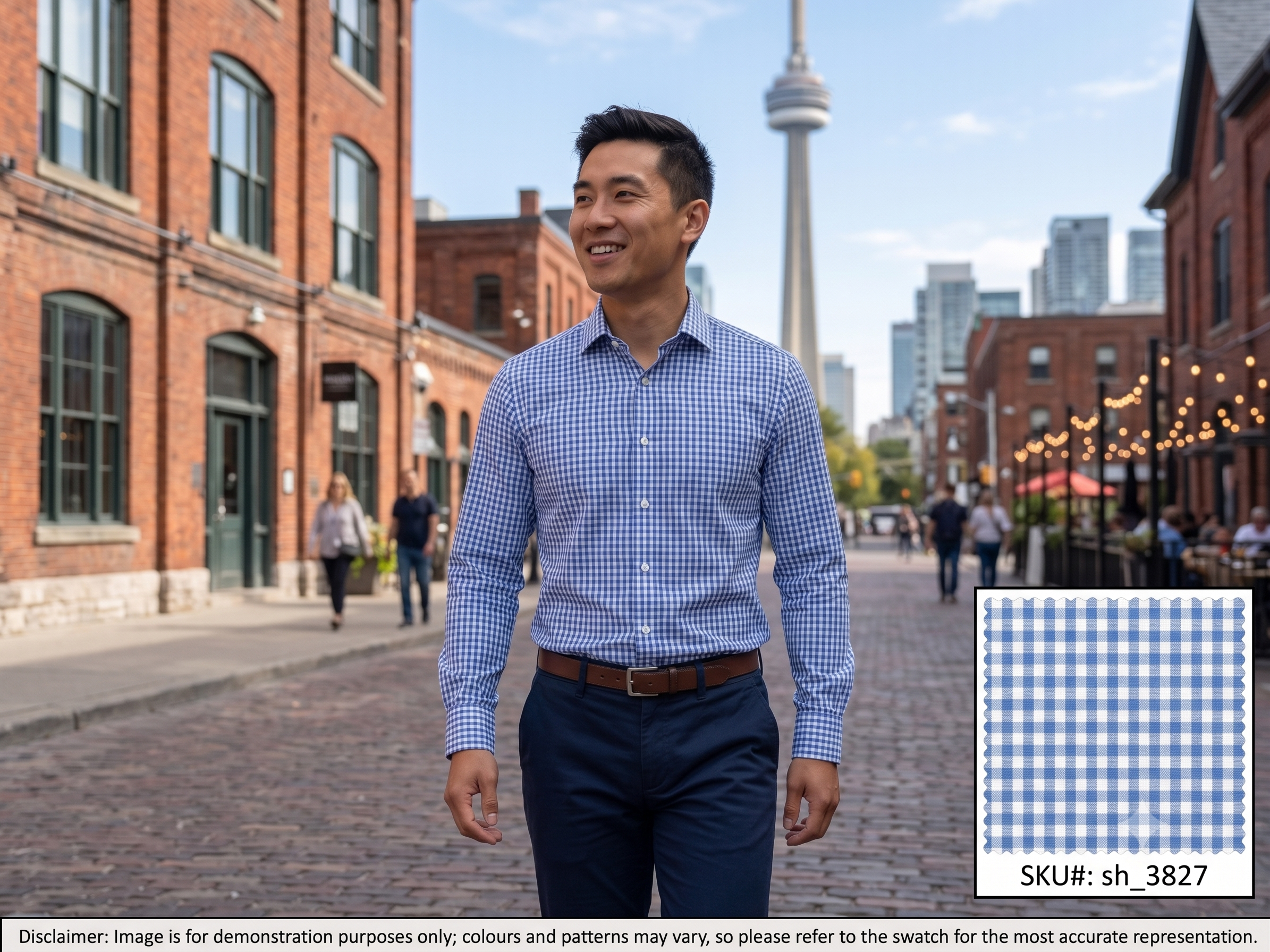Blue White Check Egyptian Cotton Shirting