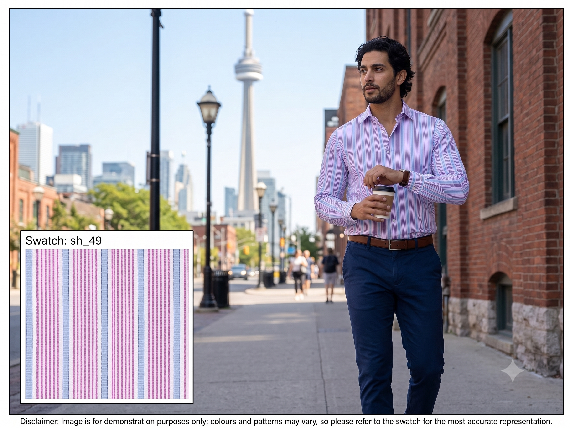 Man with Multicolour Stripe Egyptian Cotton Shirting