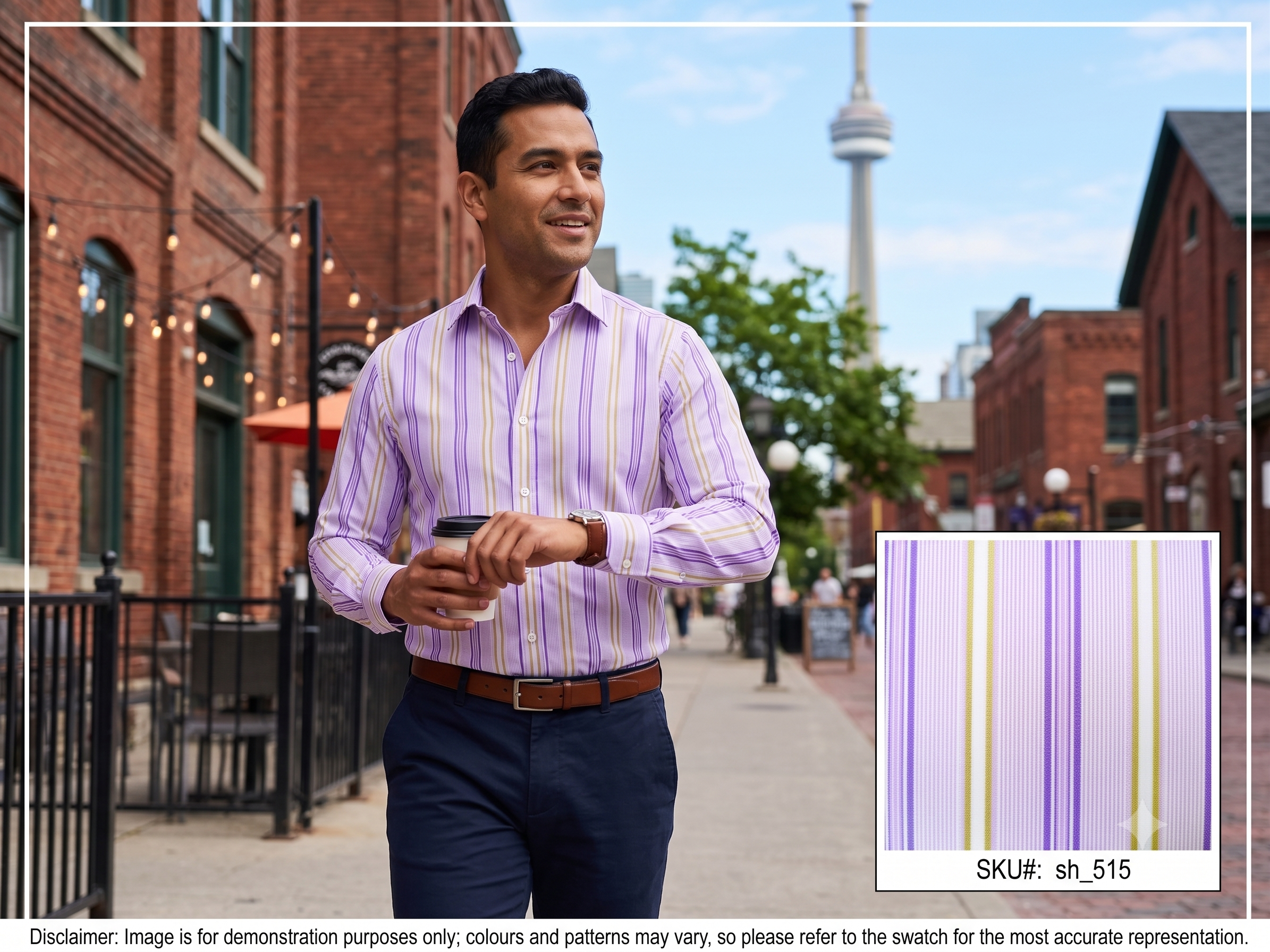 Man with Multicolour Stripe Cotton Shirting