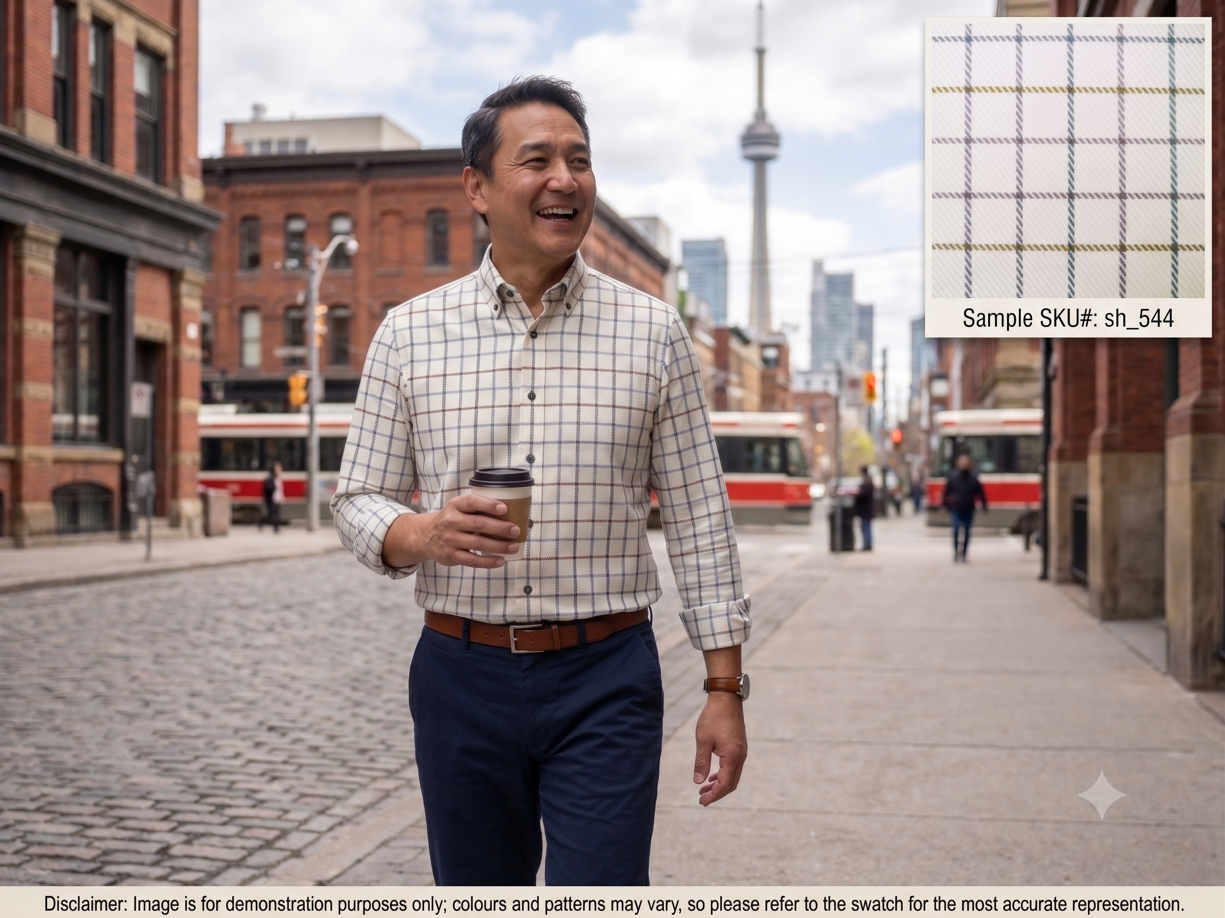 Man with Multicolour Check Cotton Cashmere Shirting