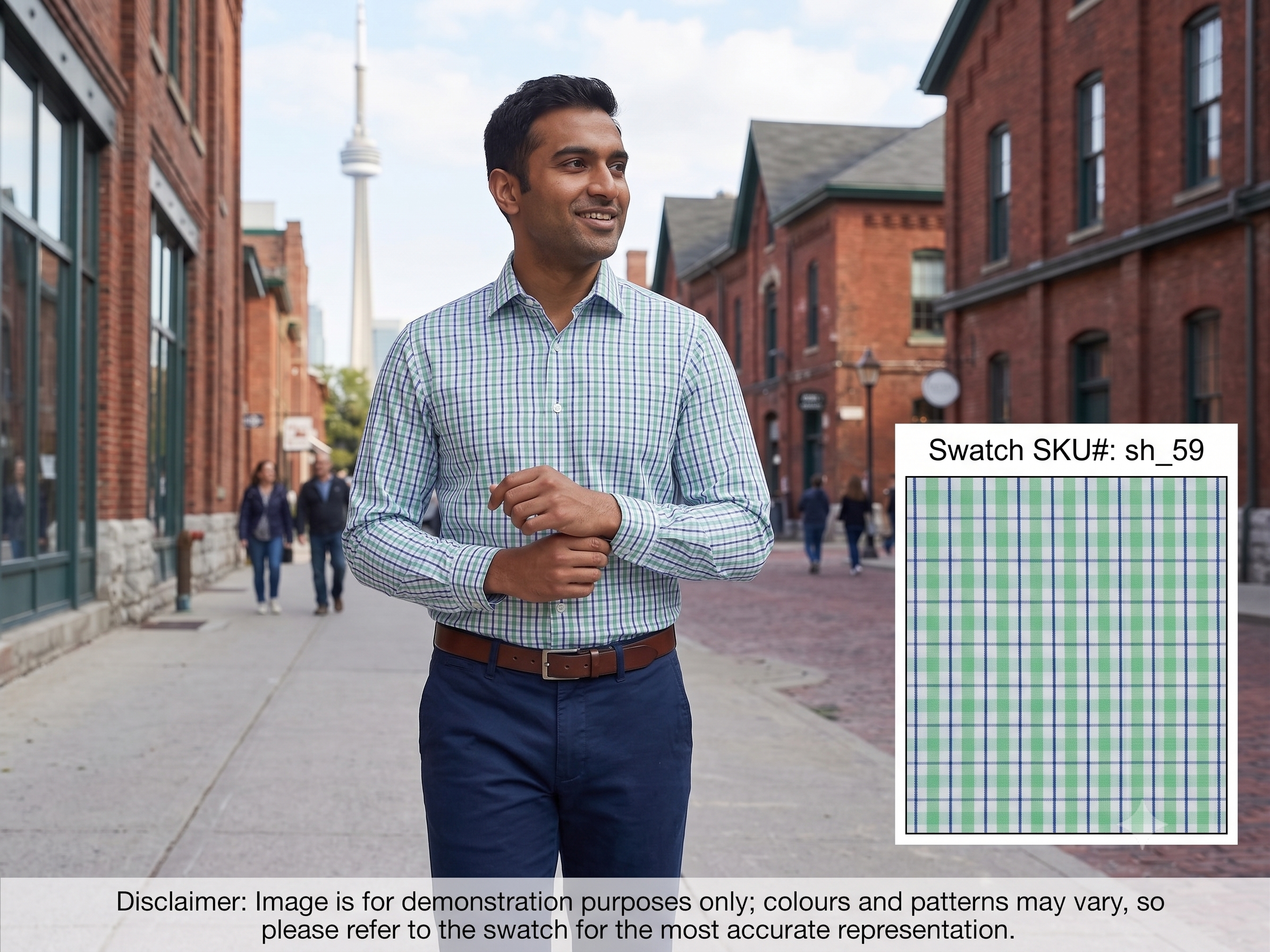 Man with Multicolour Check Cotton Shirting