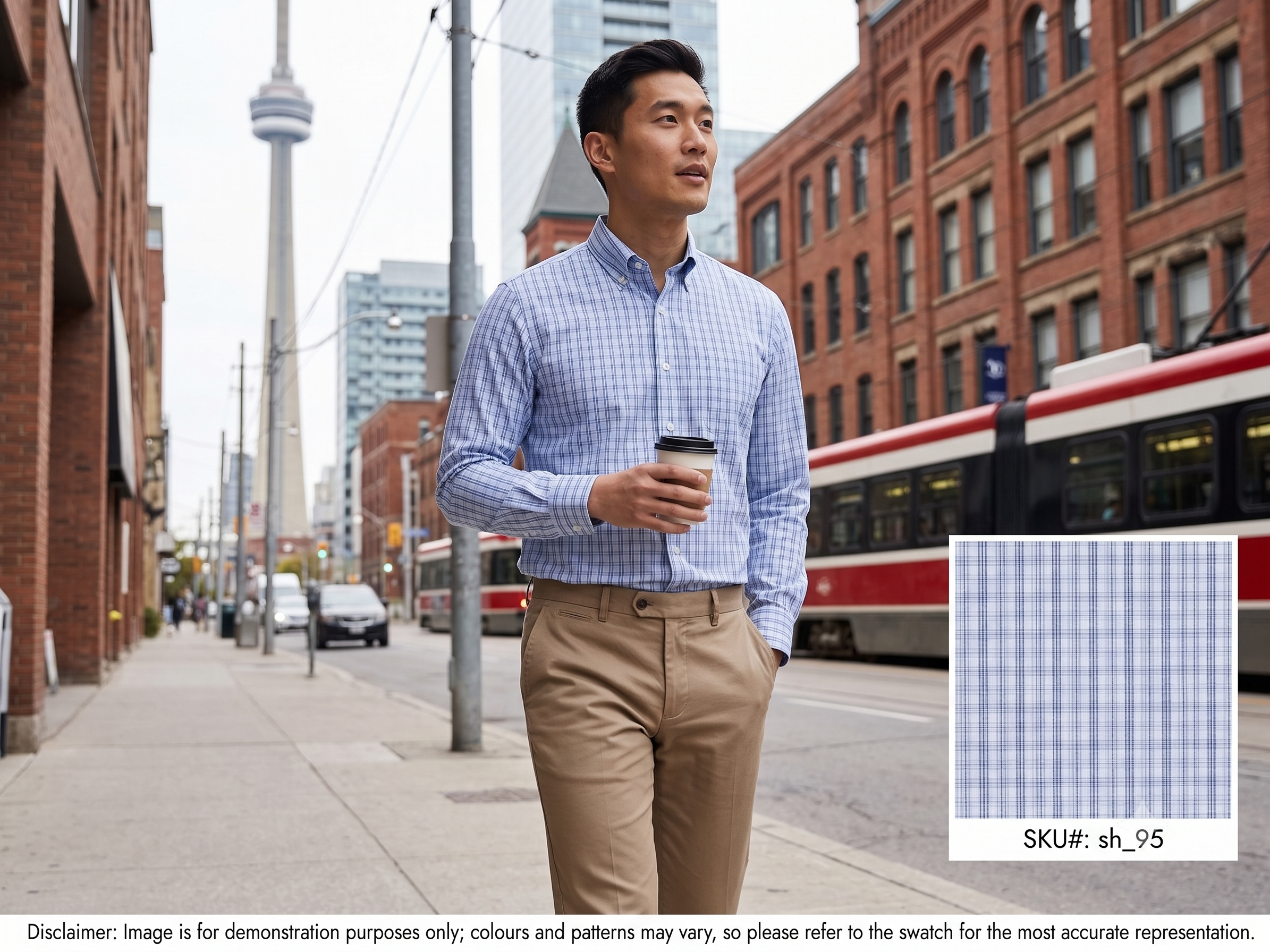 Man with Multicolour Check Egyptian Cotton Shirting