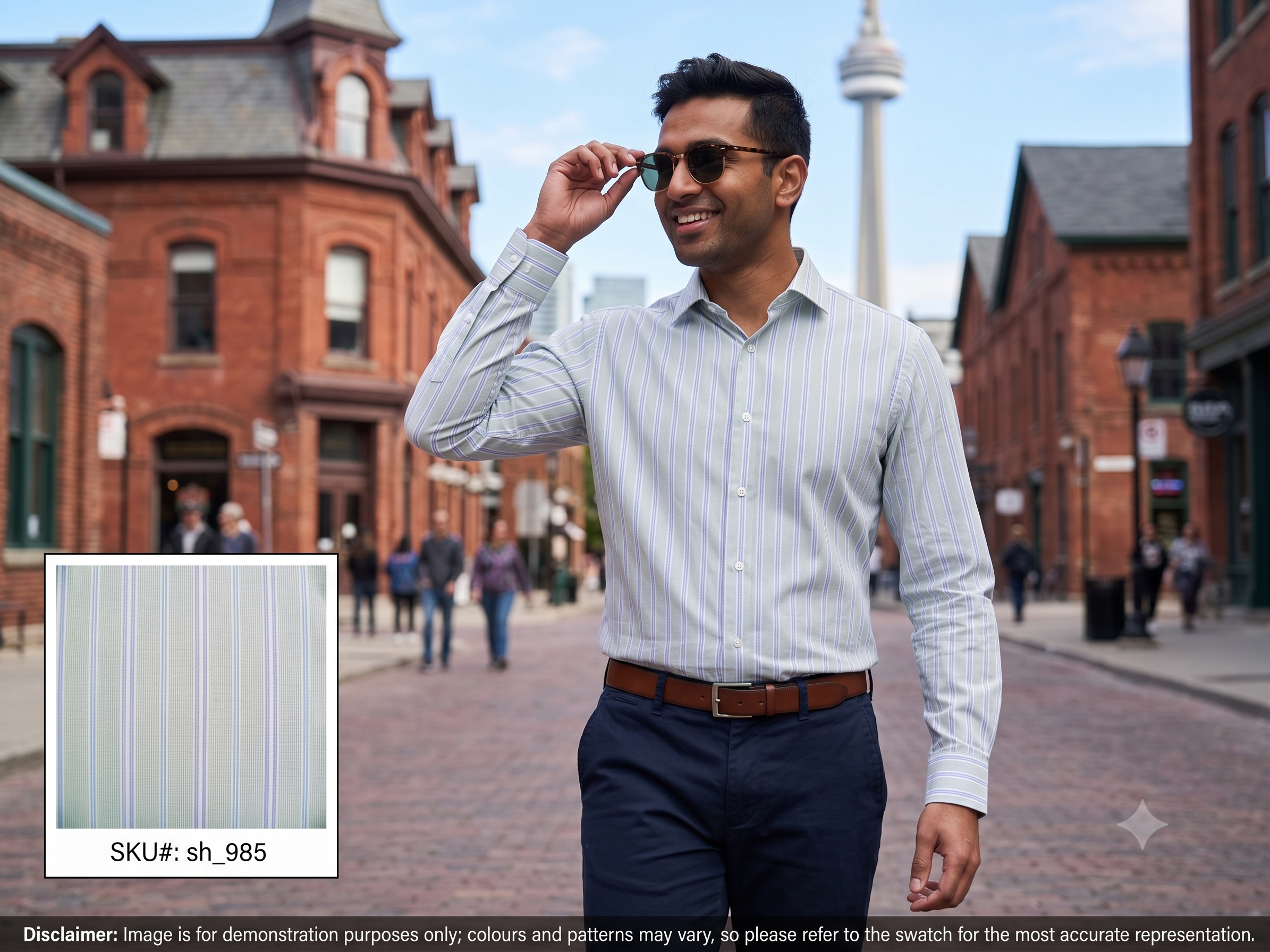 Man with Multicolour Stripe Egyptian Cotton Shirting