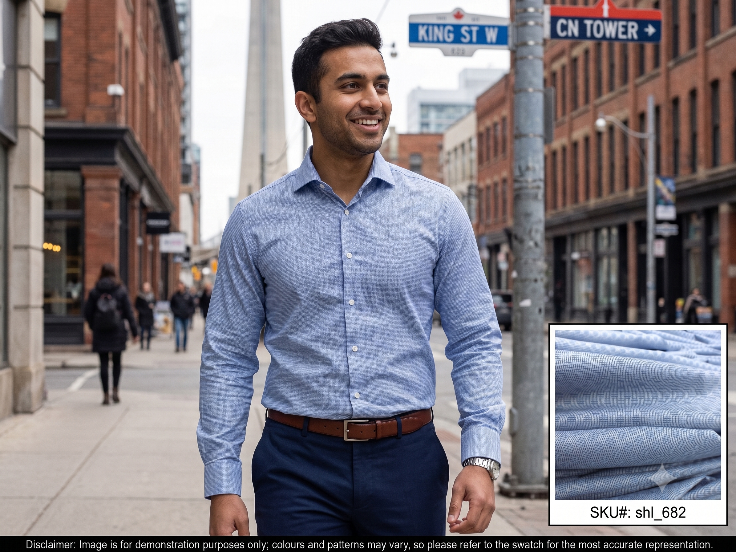 Man with Multicolour Geometric Egyptian Cotton Shirting