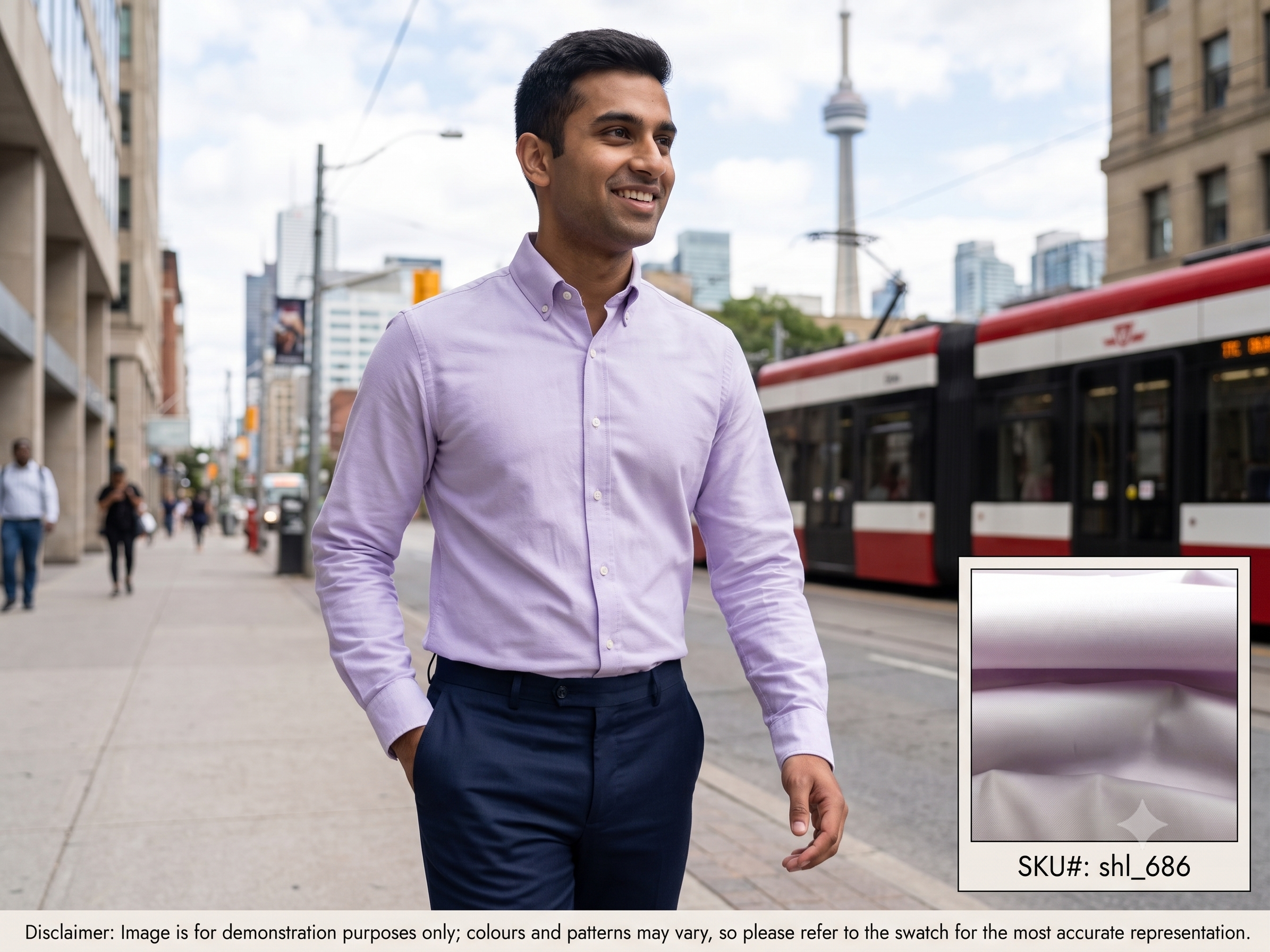 Man with Purple Plain Egyptian Cotton Dresses Shirting