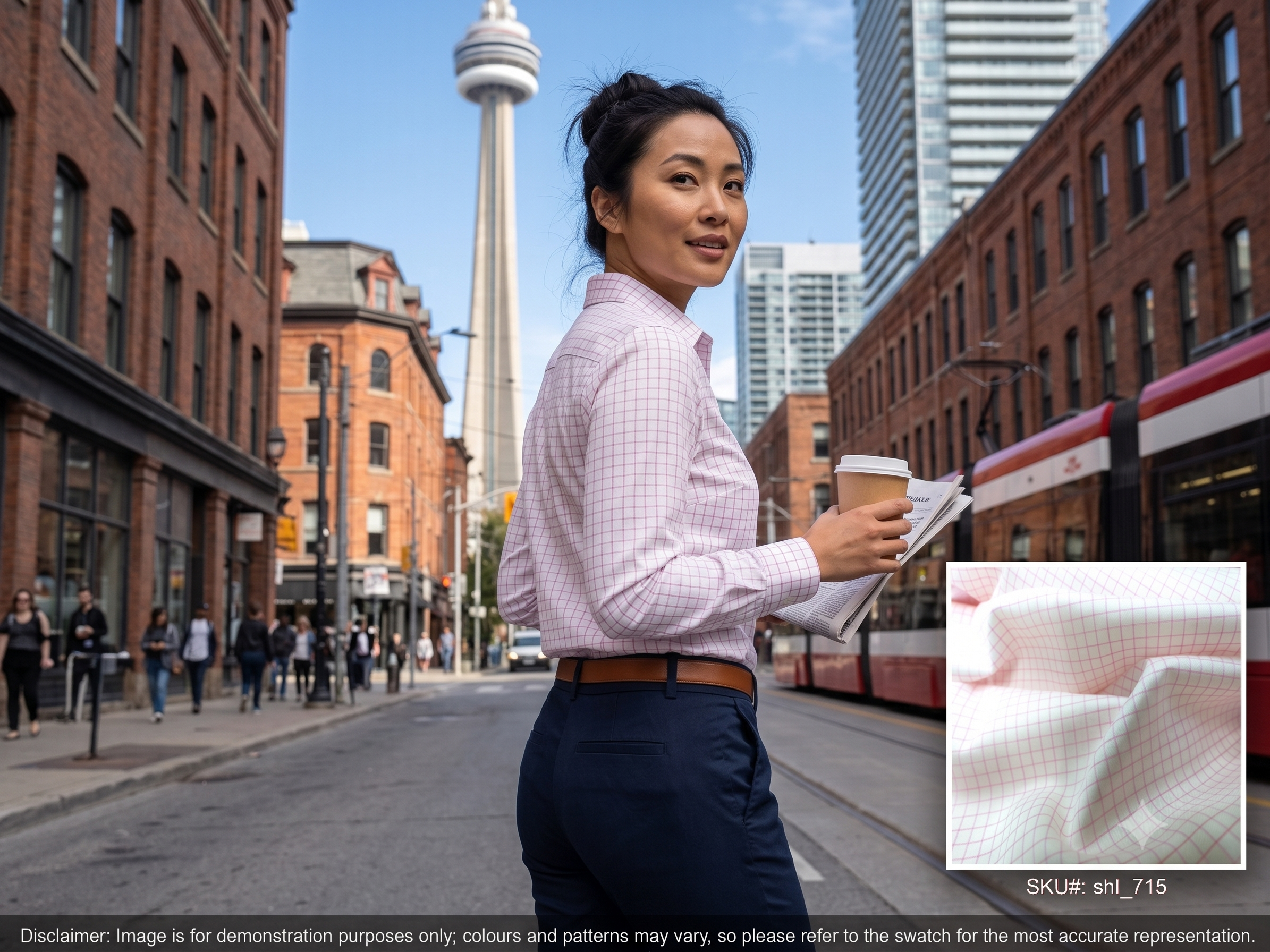 White Pink Check Cotton Shirting