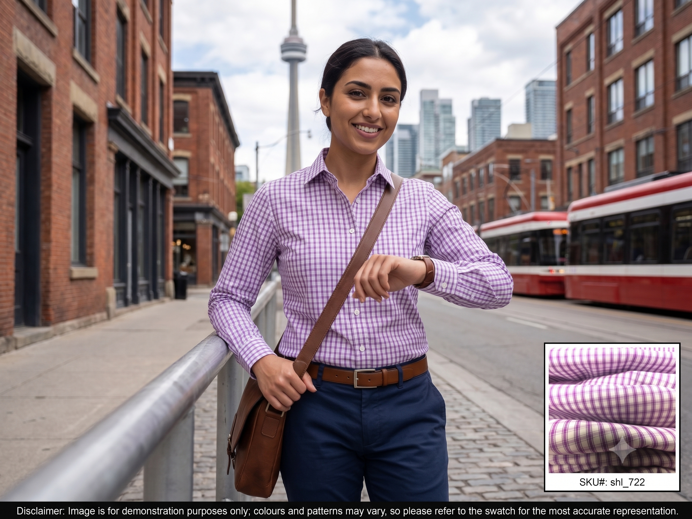 White Purple Check Cotton Dresses Shirting