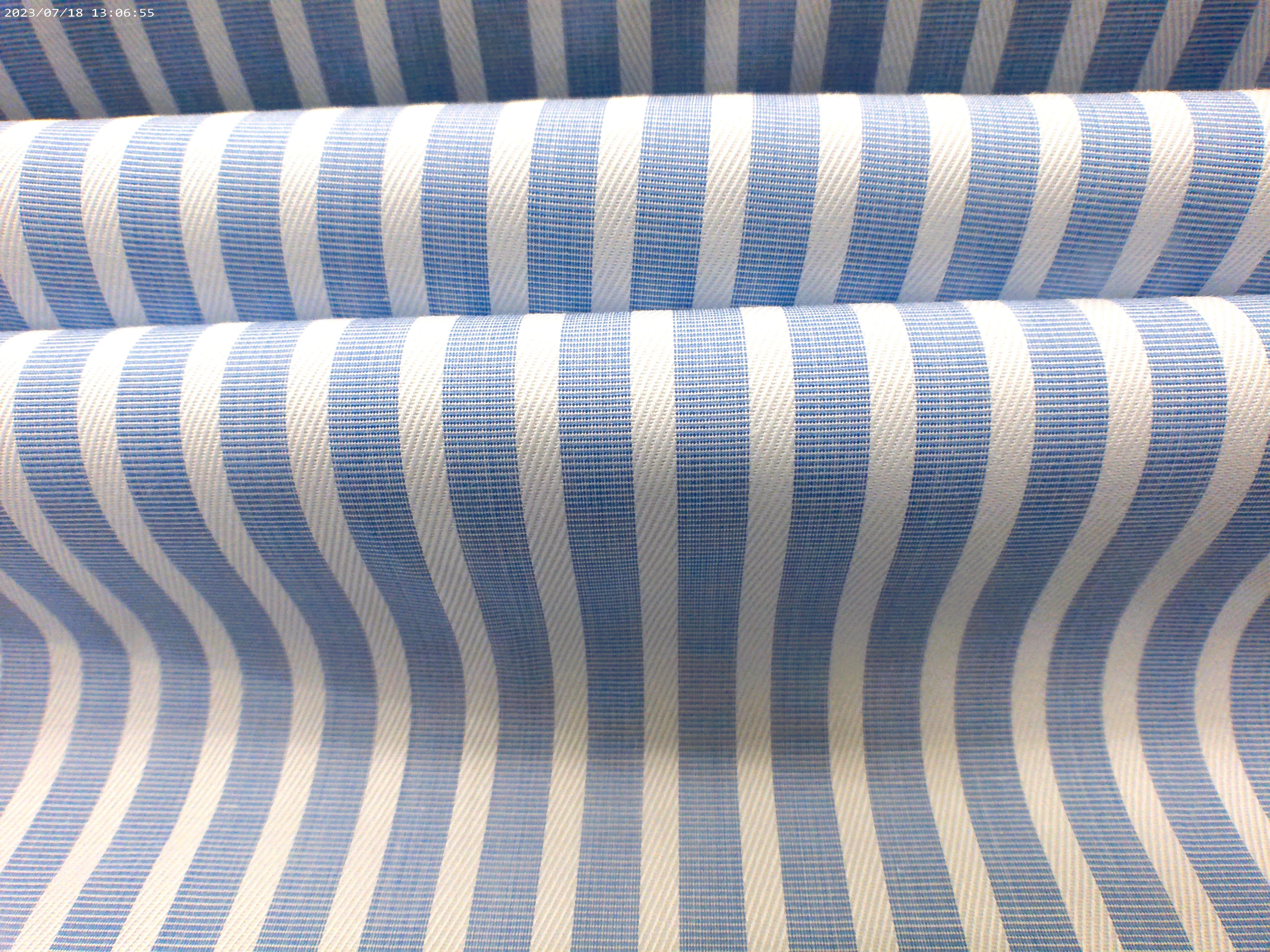 Blue White Bengal Stripe Cotton Shirting