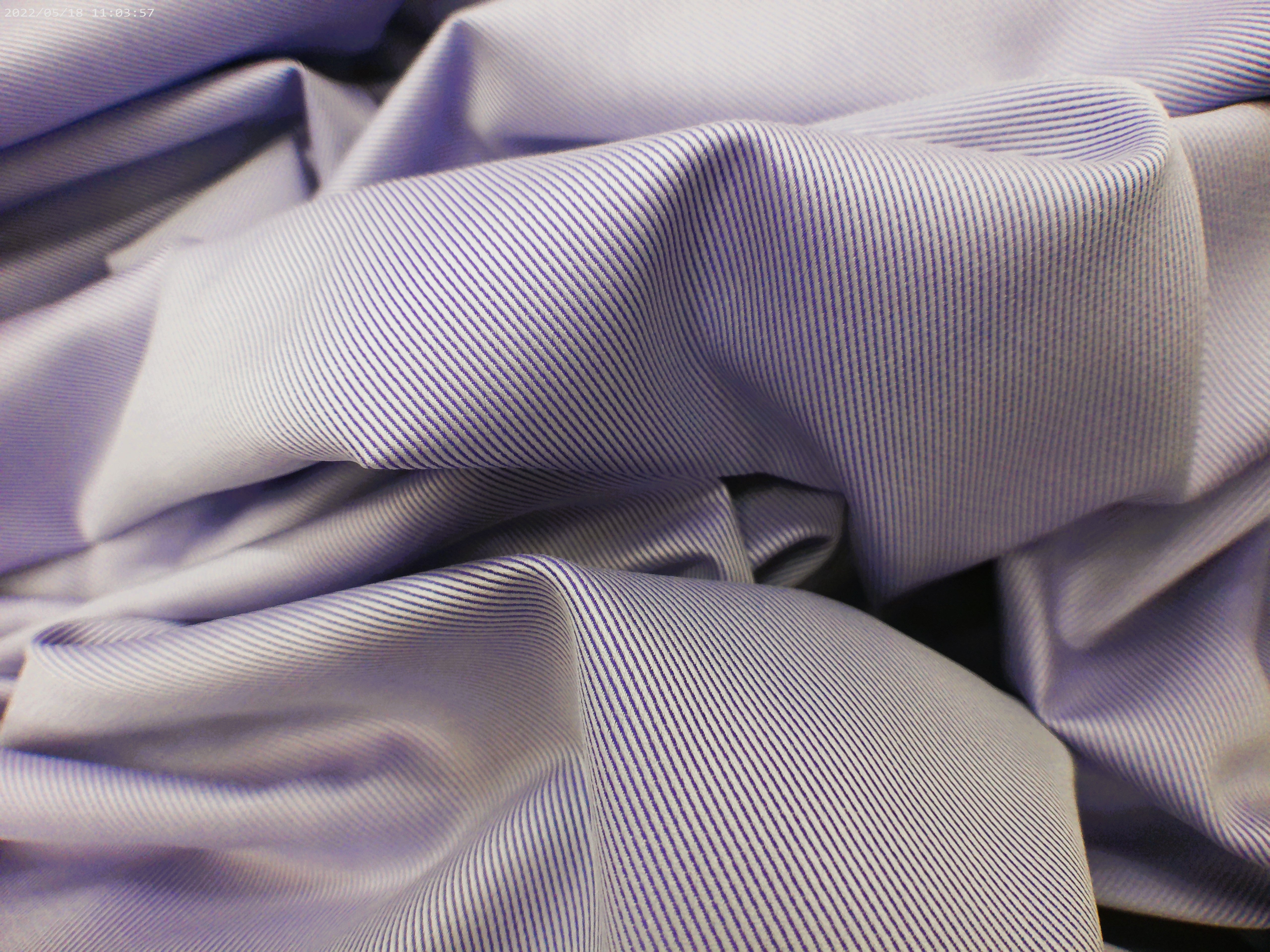 Purple White Stripe Egyptian Cotton Shirting