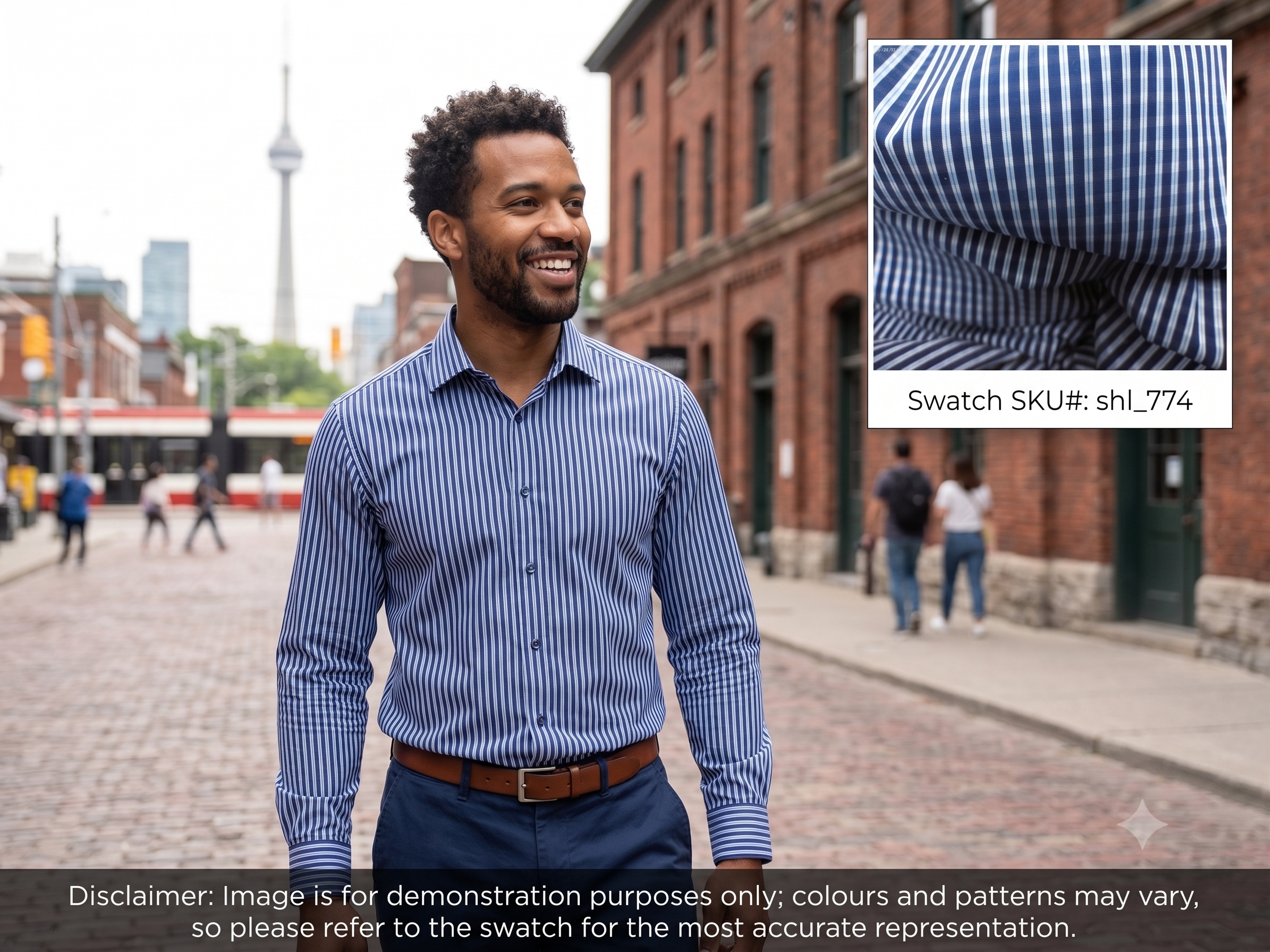 Man with Multicolour Stripe Egyptian Cotton Shirting