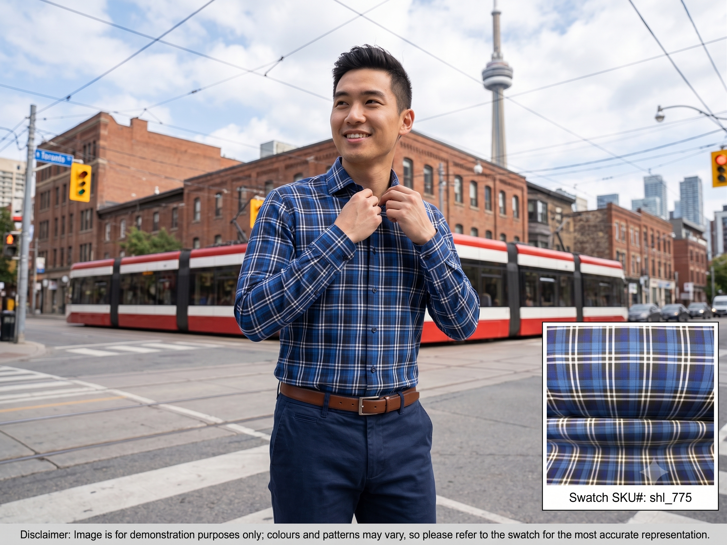 Man with Multicolour Check Egyptian Cotton Shirting