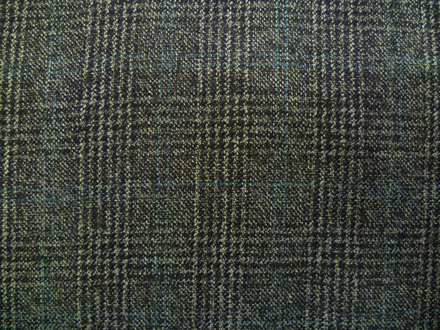 Mixed Grey and Dark Teal Overchecked Wool  Special Price