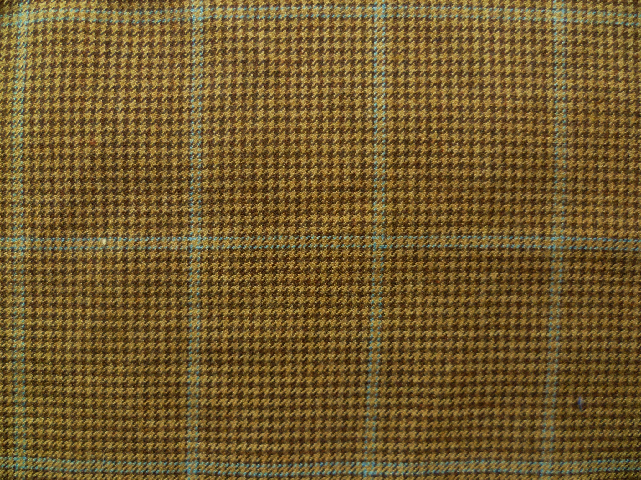 Taupe, Brown Dogtooths and Baby Blue Overchecked Luxury Worsted Wool