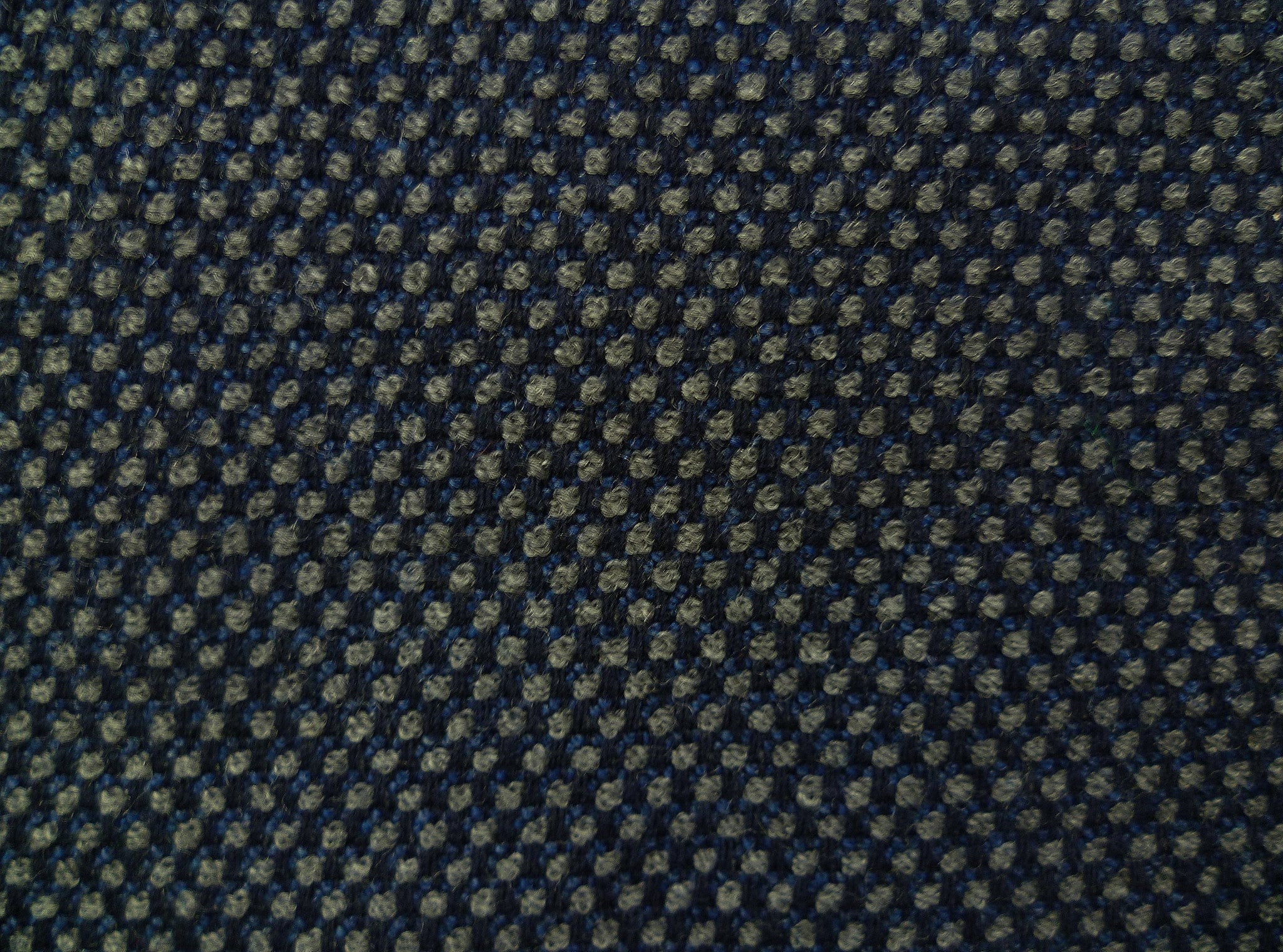 Navy, Blue and Grey Barleycorn Wool-Linen