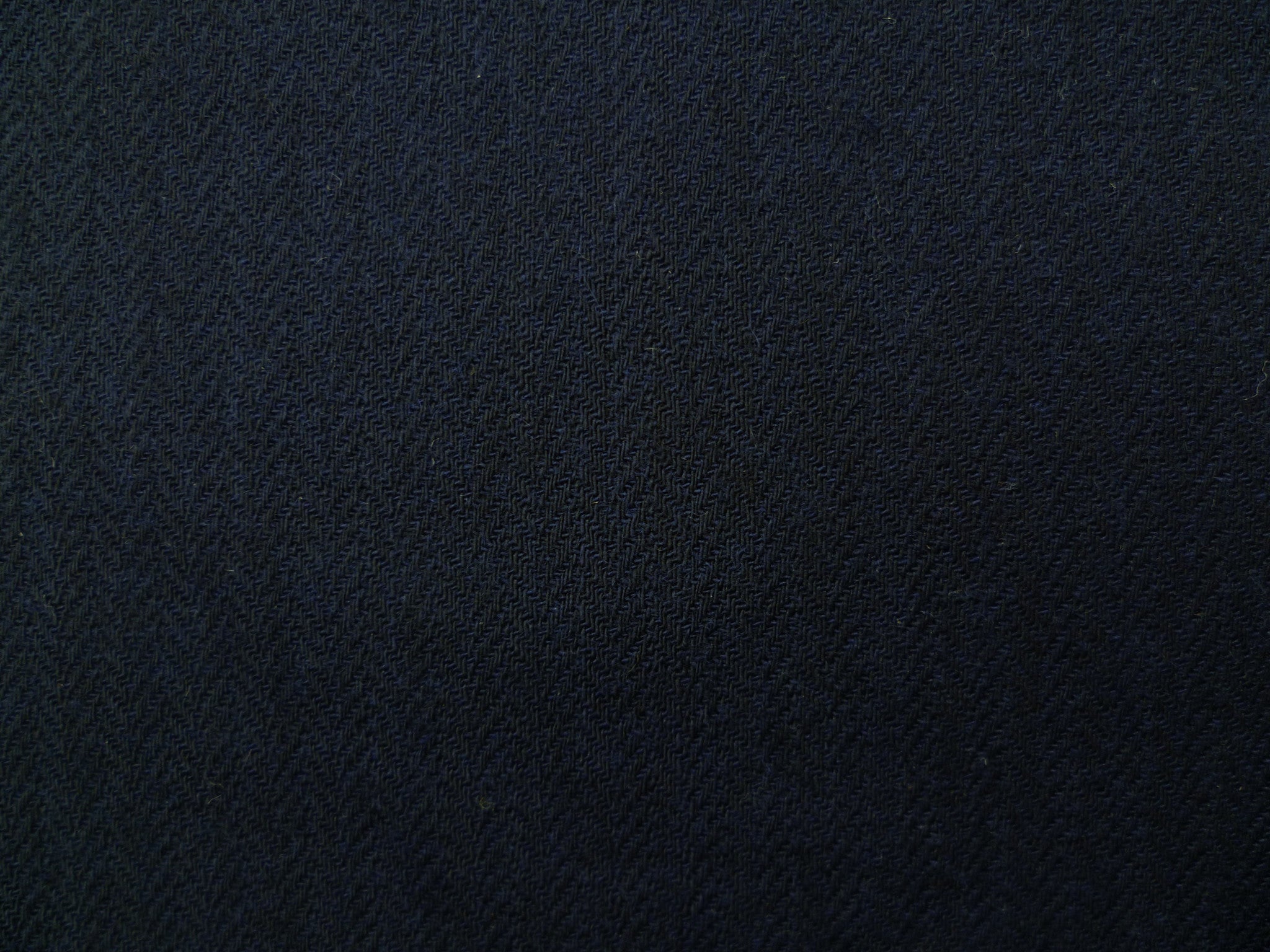 Dark Navy  Wool Fishbone Patterned Wool