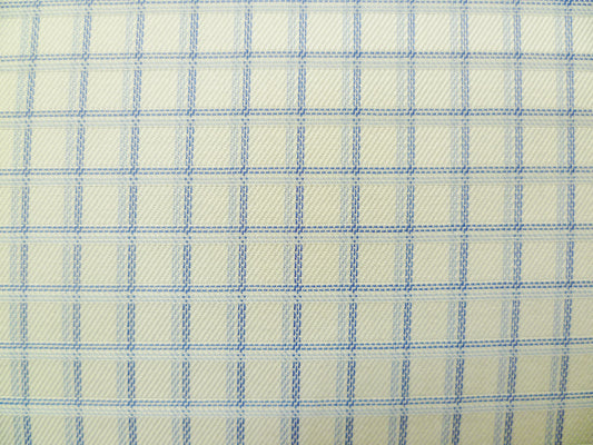 Navy, Baby Blue and White Checked Cotton